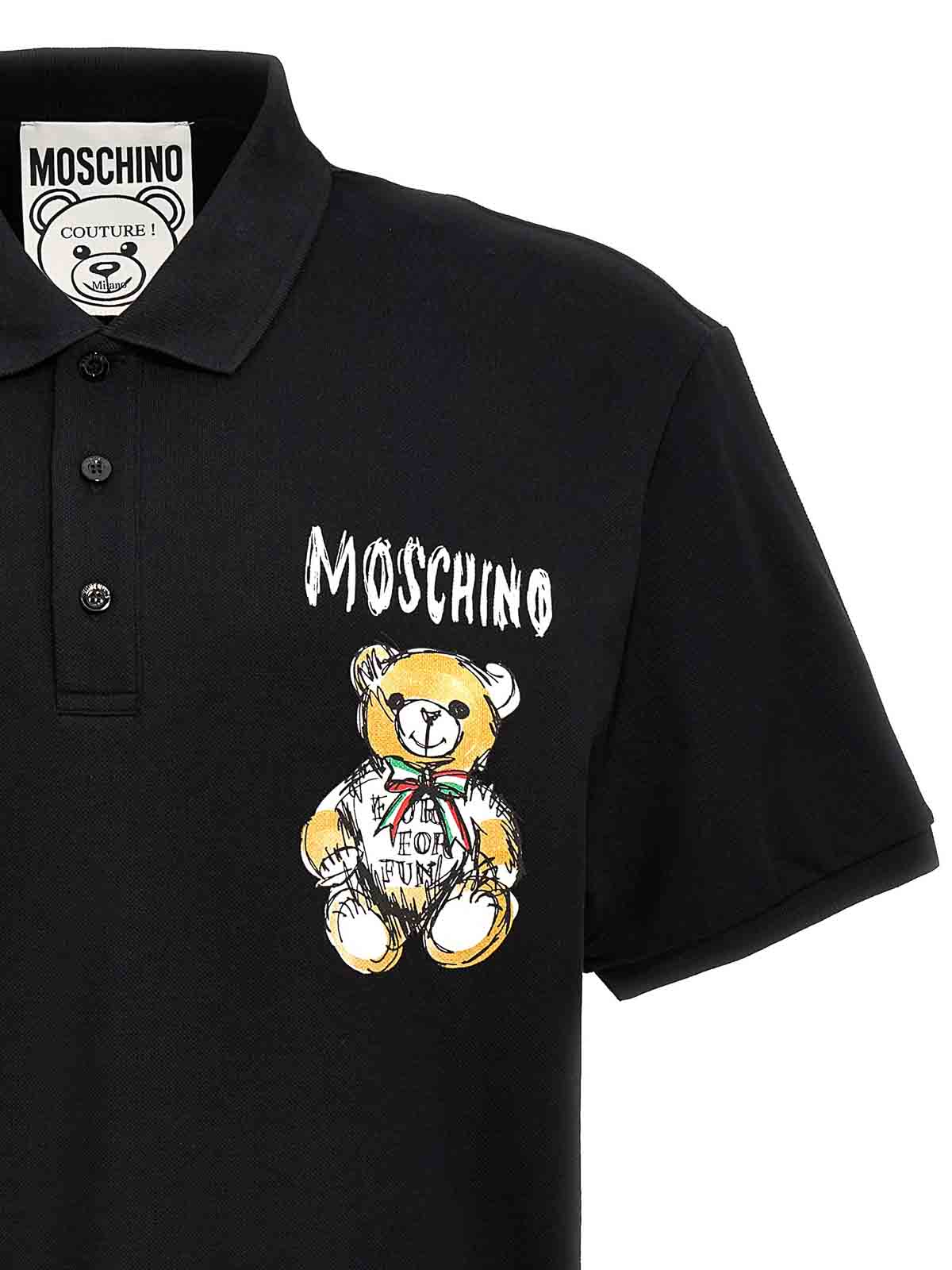 Shop Moschino Archive Teddy Polo Shirt In Negro
