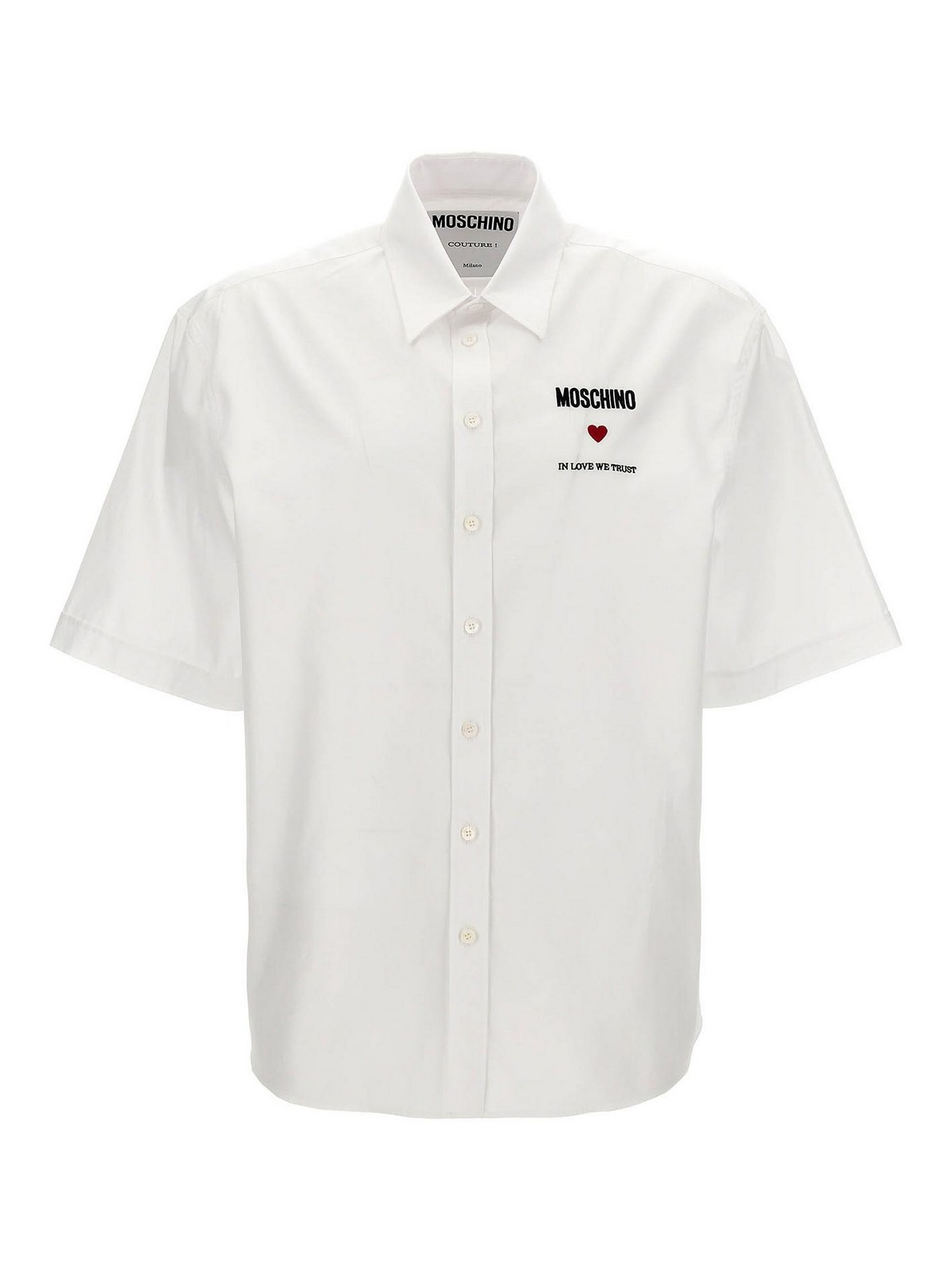Shop Moschino In Love We Trust Shirt In Blanco