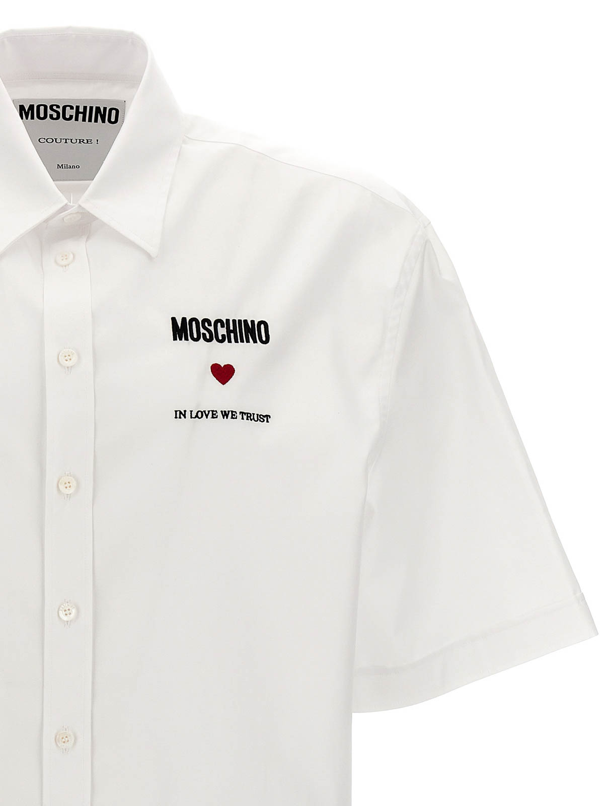Shop Moschino Camisa - In Love We Trust In Blanco