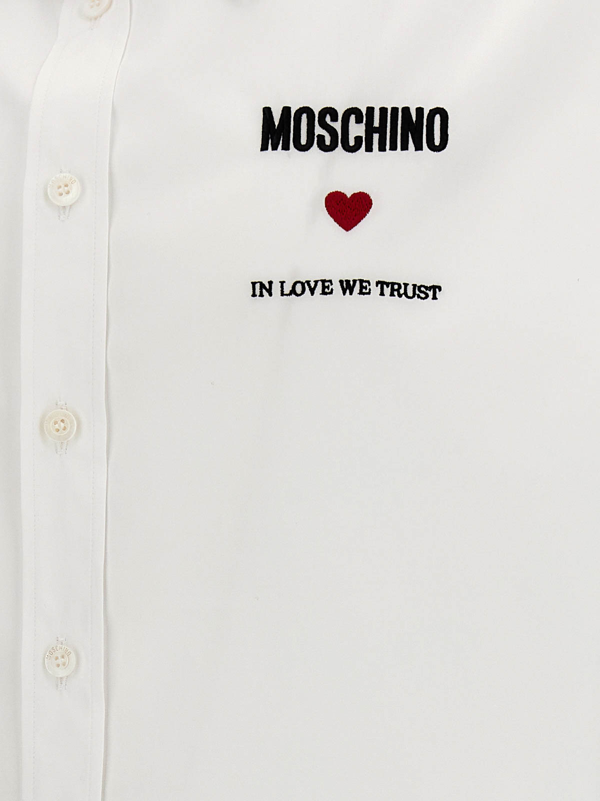 Shop Moschino Camisa - In Love We Trust In Blanco