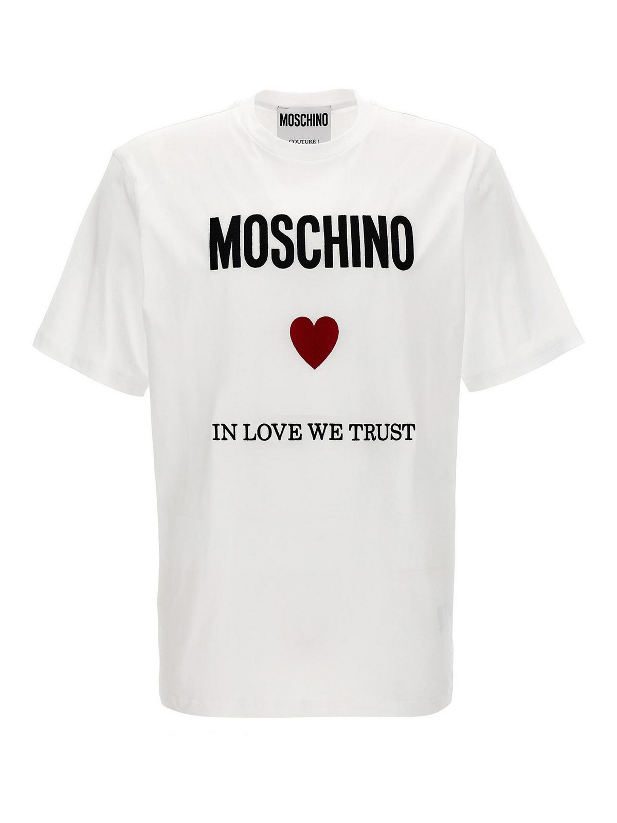 Shop Moschino In Love We Trust T-shirt In Blanco