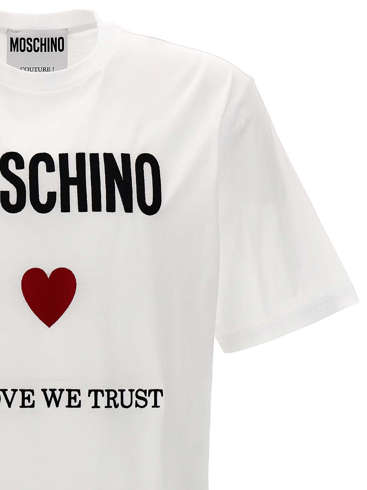 Shop Moschino In Love We Trust T-shirt In Blanco
