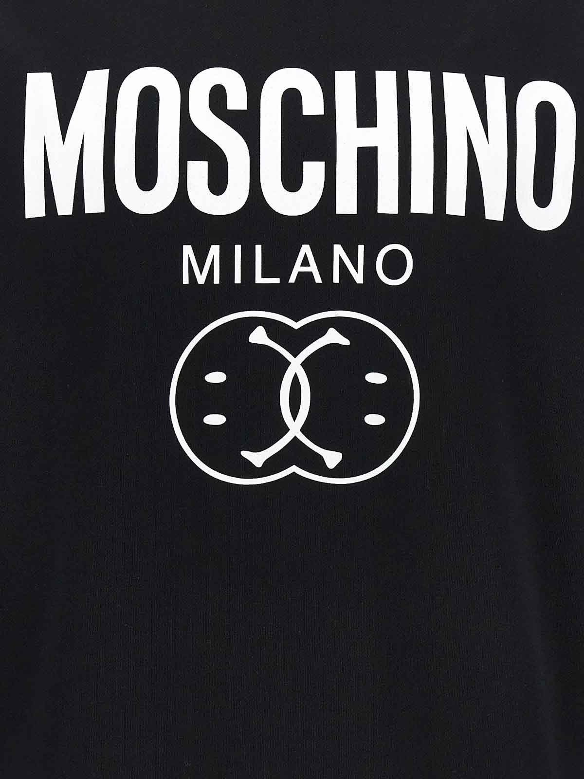Shop Moschino Cotton Sweatshirt Double Smile Print In Blanco