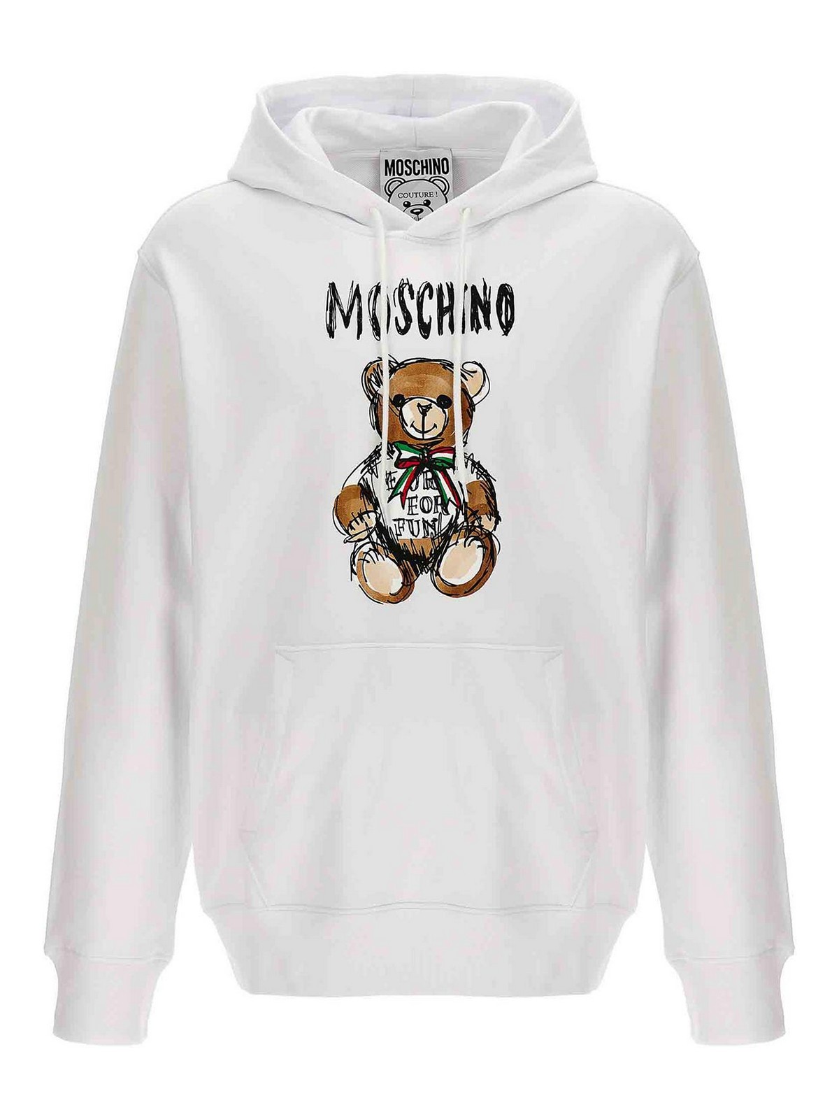 Shop Moschino Archive Teddy Hoodie In Blanco