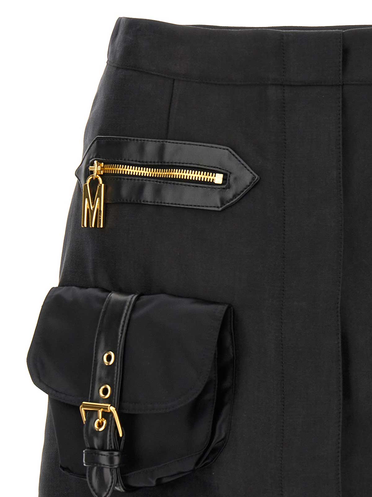 Shop Moschino Cargo Mini Skirt In Negro