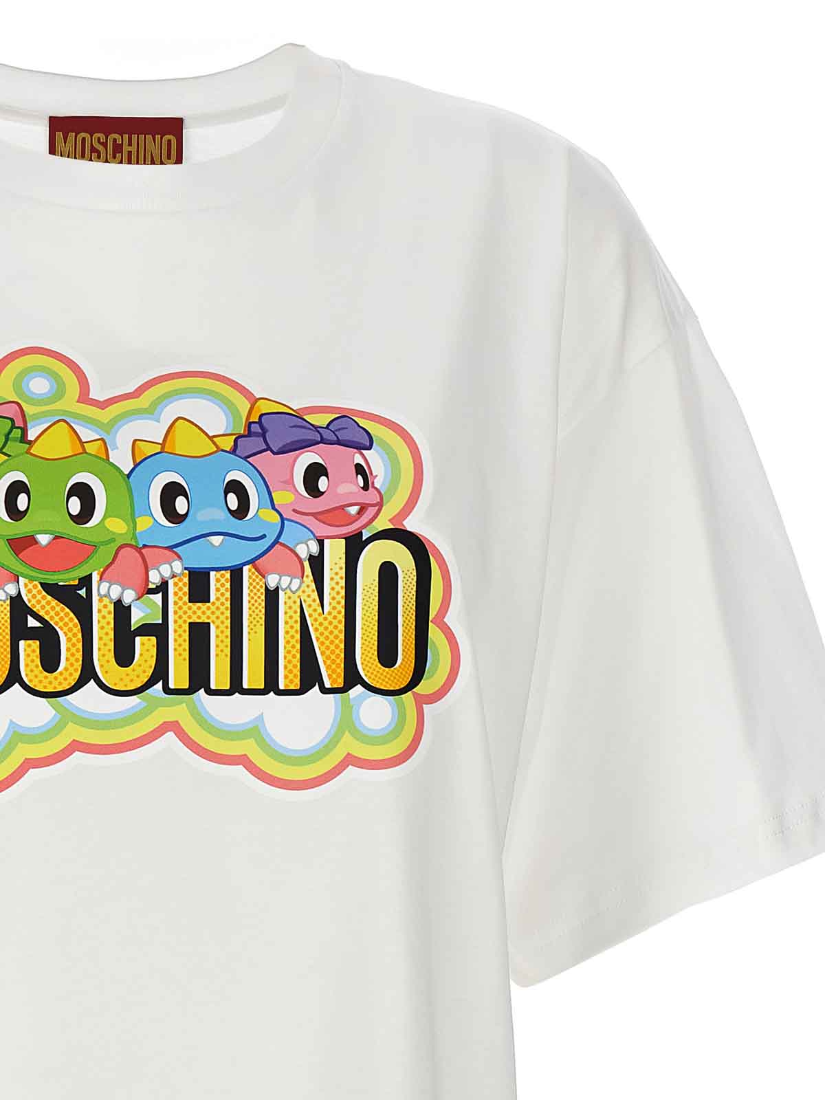 Shop Moschino Camiseta - Bubble Bobble In Blanco