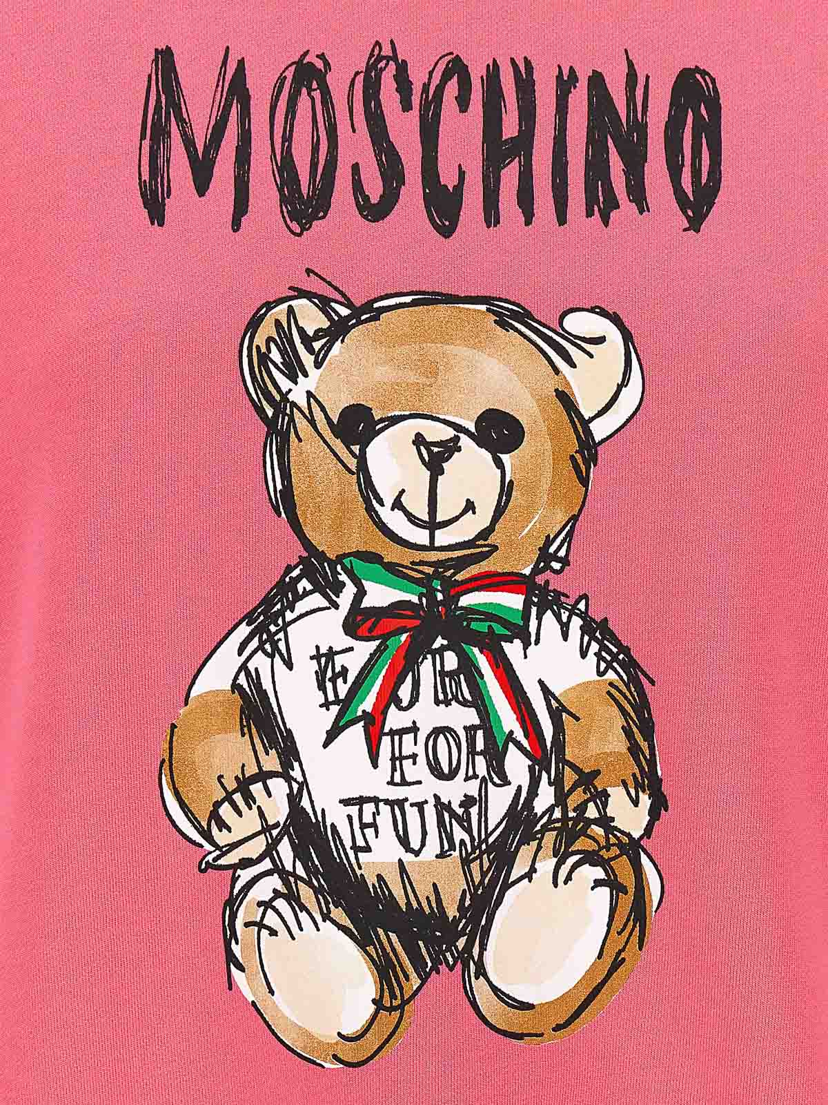 Shop Moschino Cotton Sweatshirt Teddy Bear Print In Multicolor