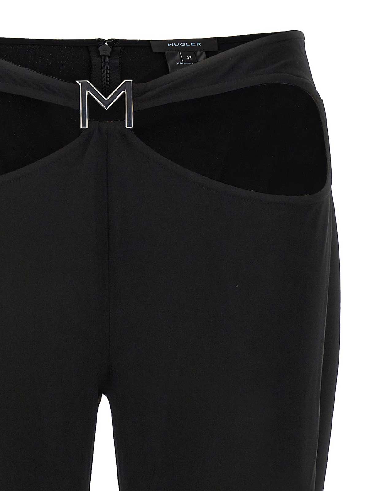 Shop Mugler Cut-out Pants In Negro