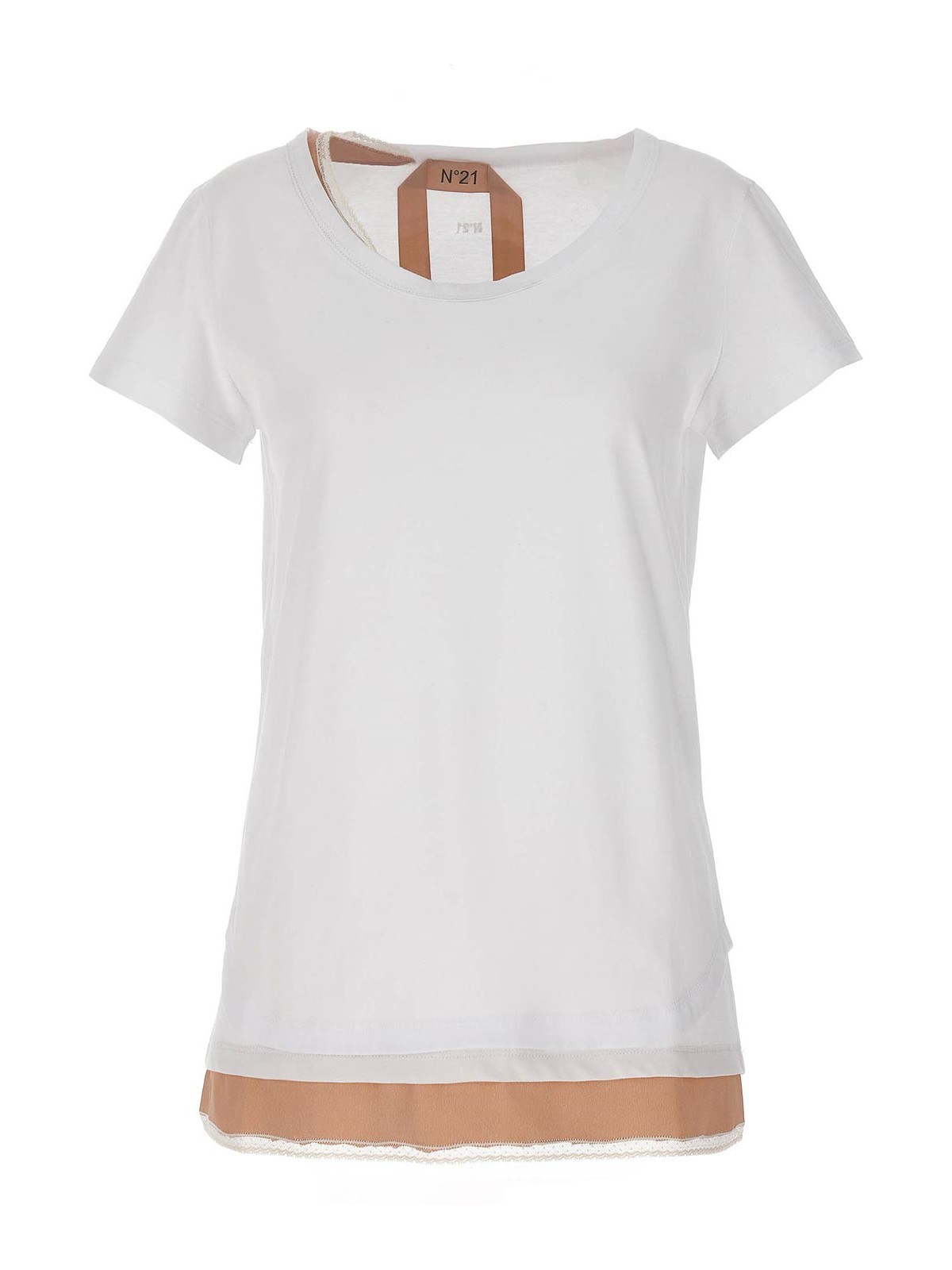 Shop N°21 Slip Insert T-shirt In Blanco