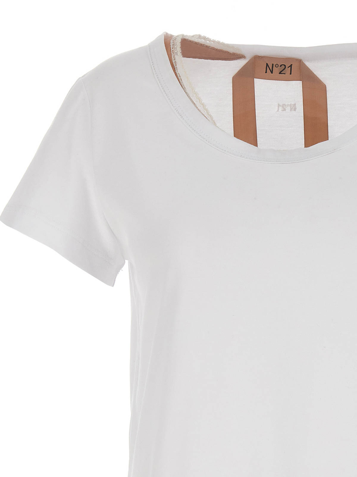 Shop N°21 Slip Insert T-shirt In Blanco