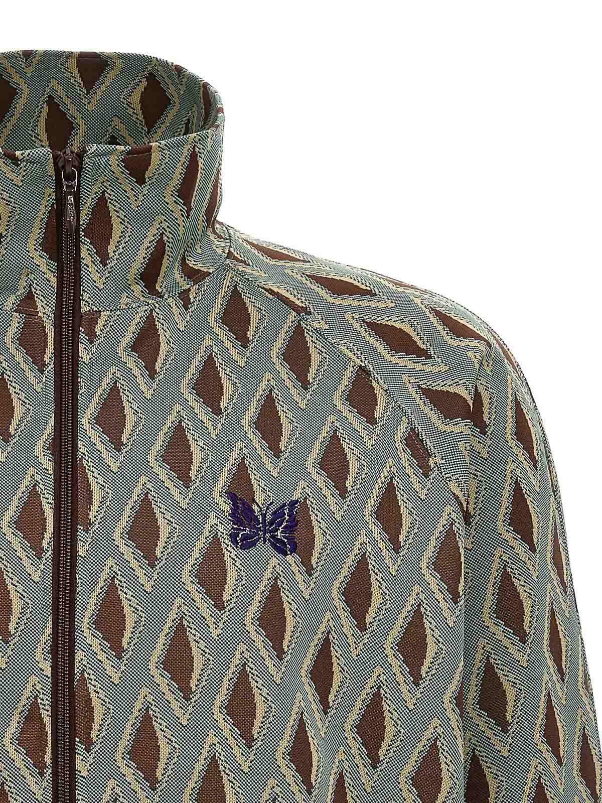 Shop Needles Patterned Print Track Sweatshirt In Azul Claro
