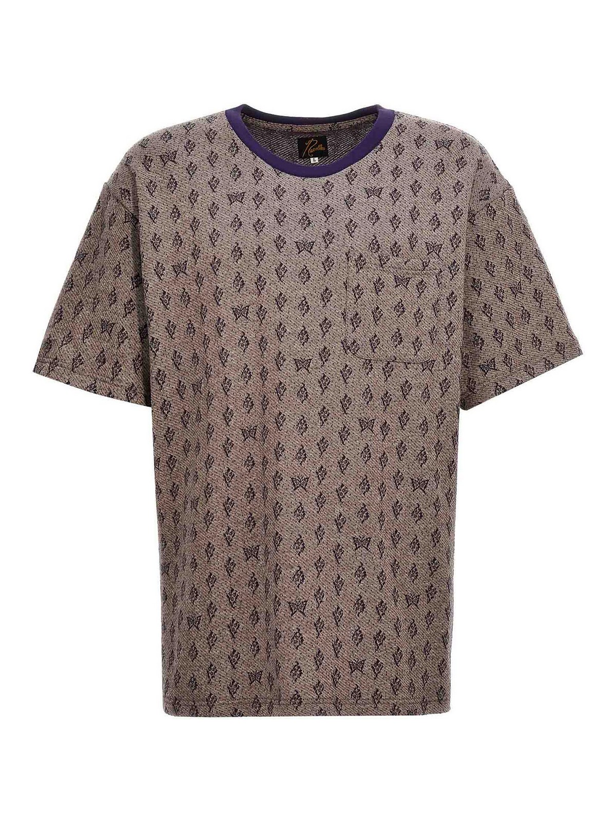 Needles Jacquard Patterned T-shirt In Purple