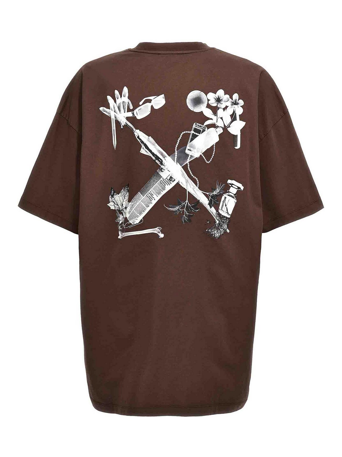 Shop Off-white Scan Arrow T-shirt In Marrón