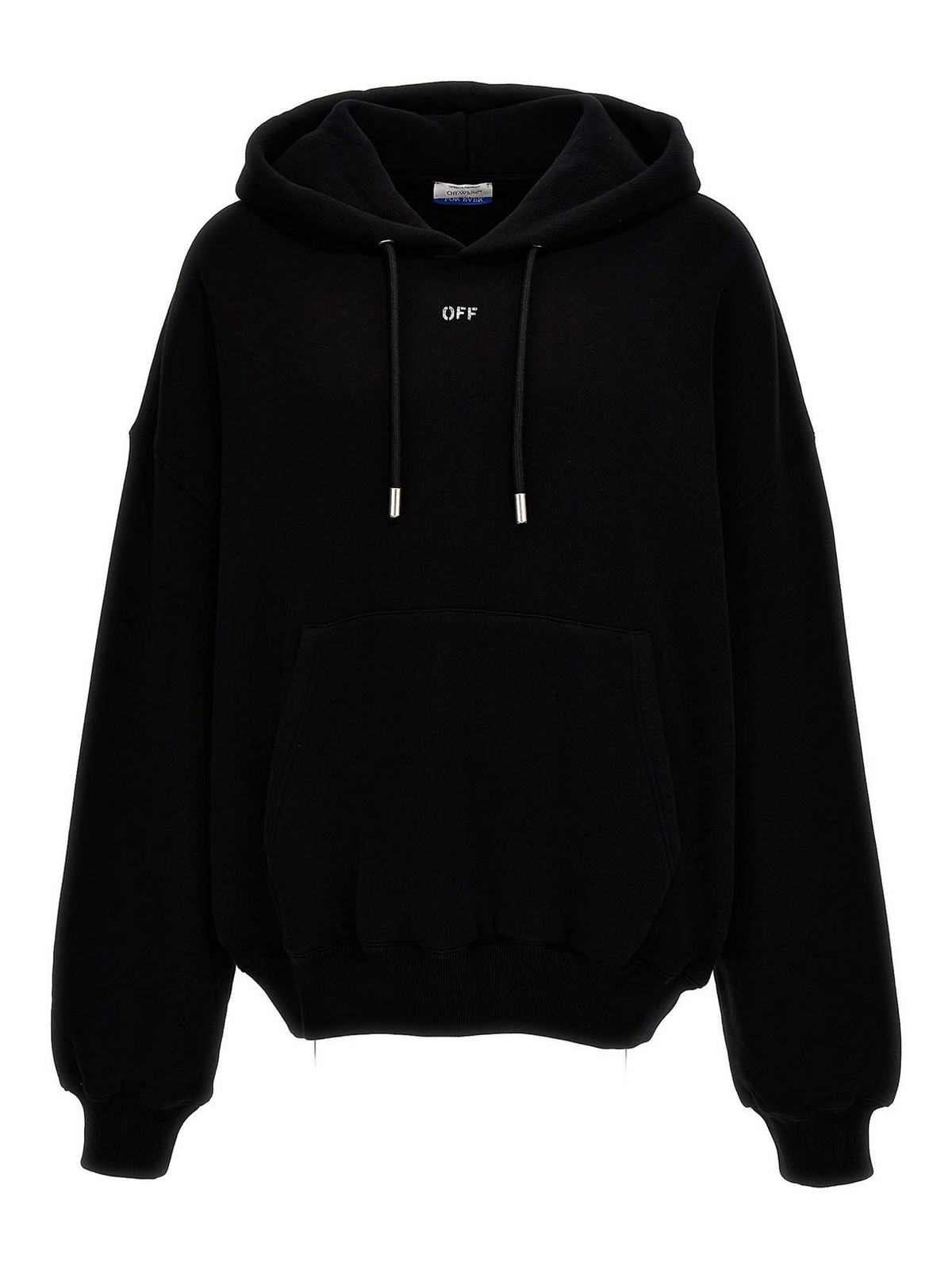 Off-white Stamp Mary Cotton Hoodie In Negro
