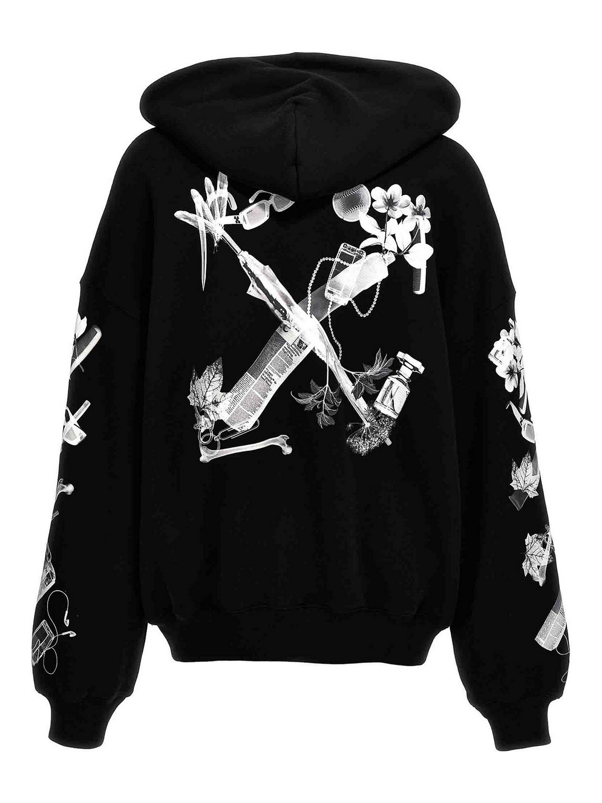 Shop Off-white Scan Arr Hoodie In Negro