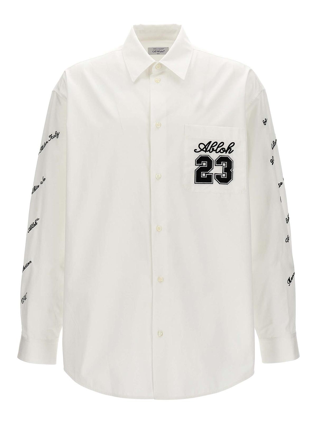 Shop Off-white 23 Logo Heavycoat Shirt In Blanco