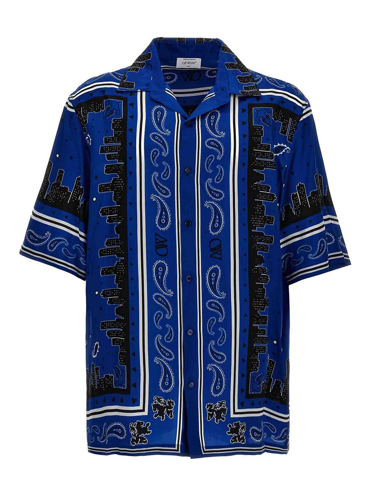 Shop Off-white Bandana Shirt In Azul