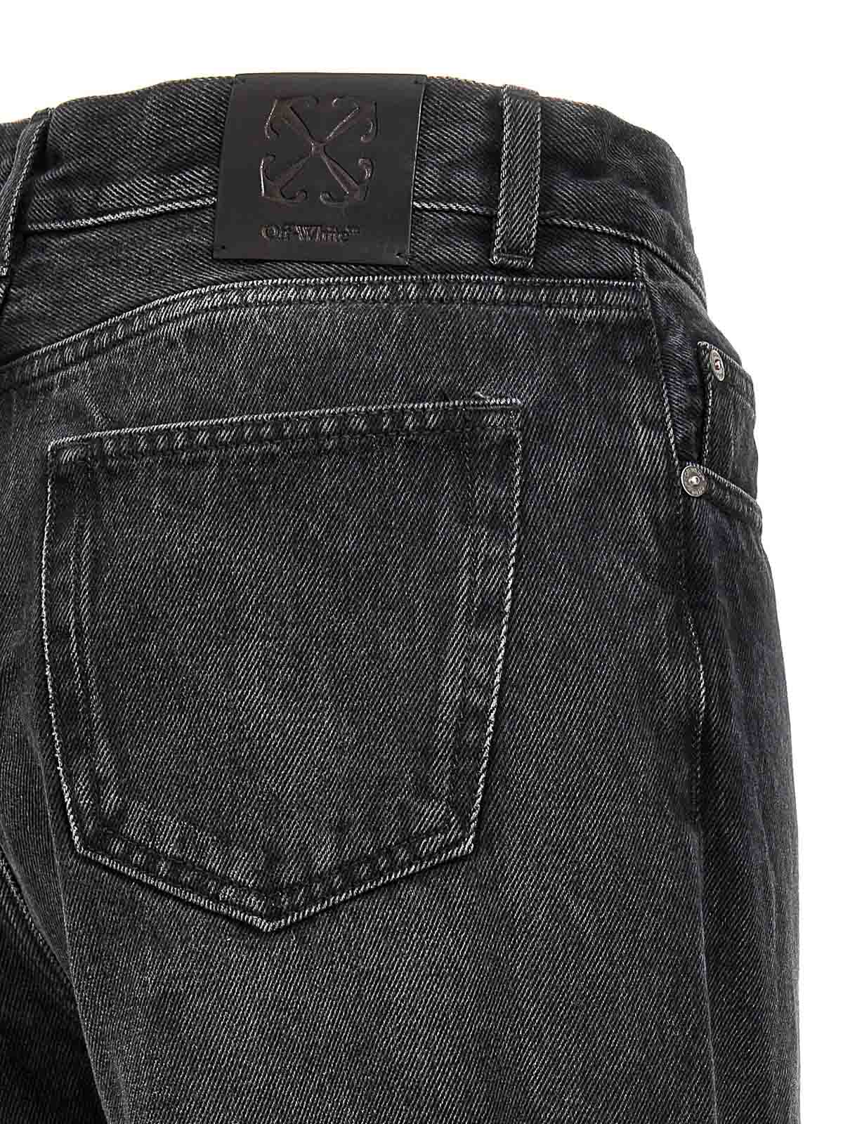 Shop Off-white Skate Straight Denim Jeans Zip Ankles In Negro