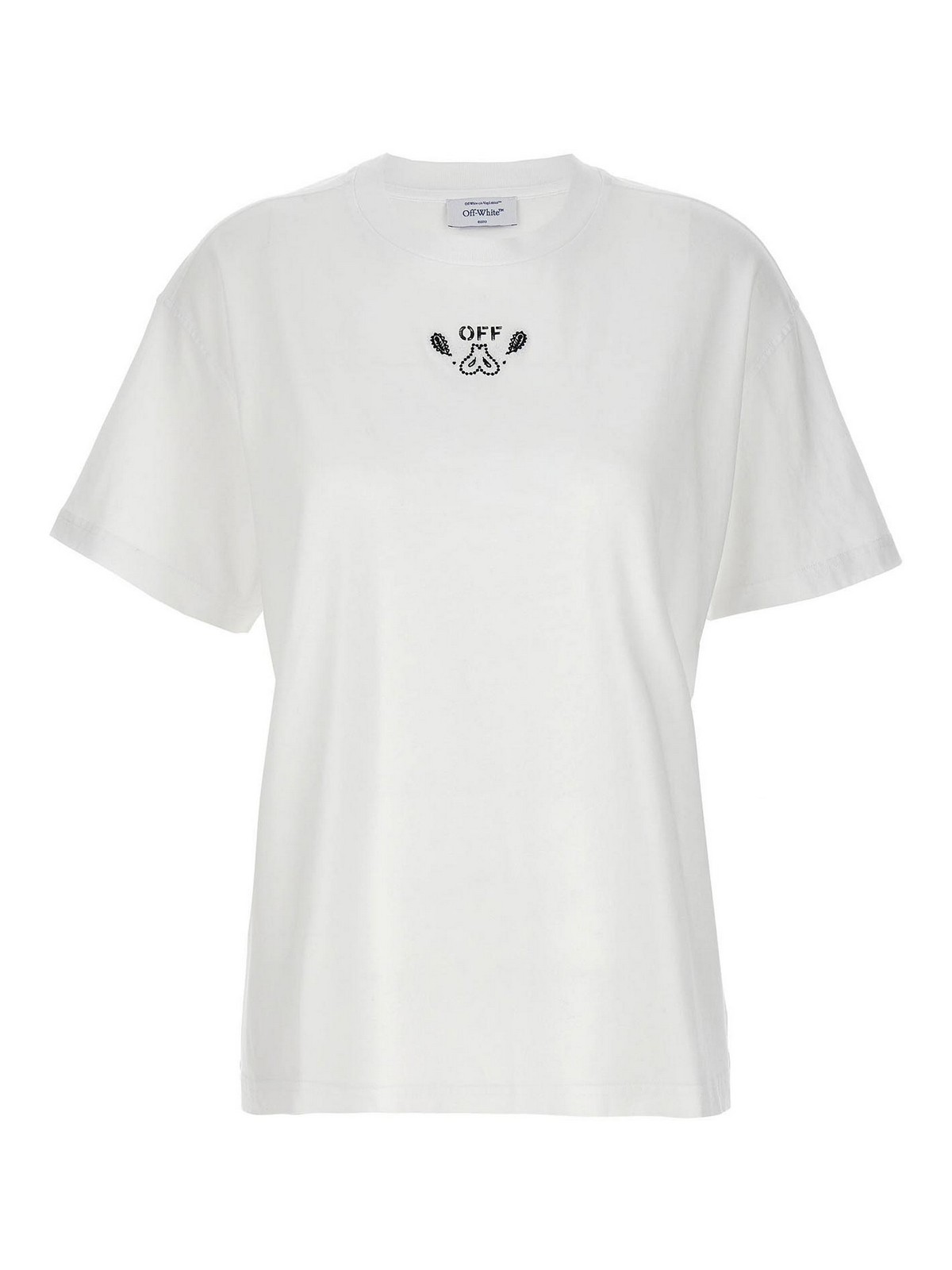 Shop Off-white Embr Bandana Arrow T-shirt In Blanco