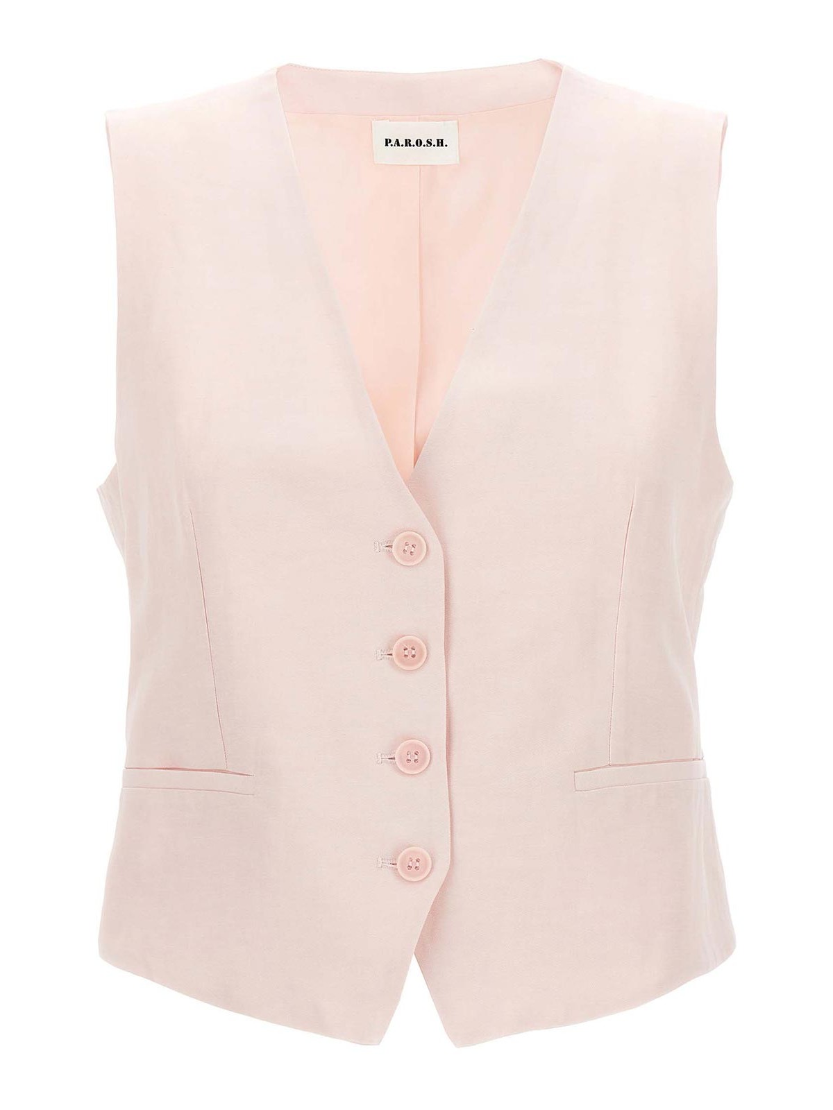 Shop P.a.r.o.s.h Single-breasted Vest In Nude & Neutrals