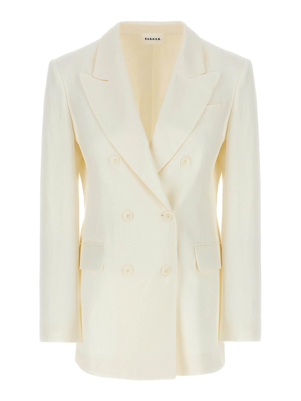 Shop P.a.r.o.s.h Double-breasted Blazer In White