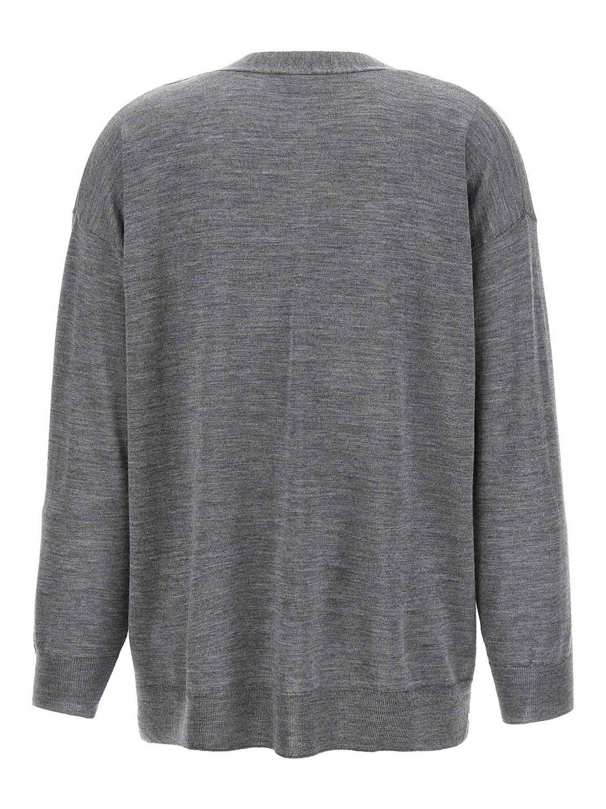 Shop P.a.r.o.s.h Wool Blend Cardigan In Grey