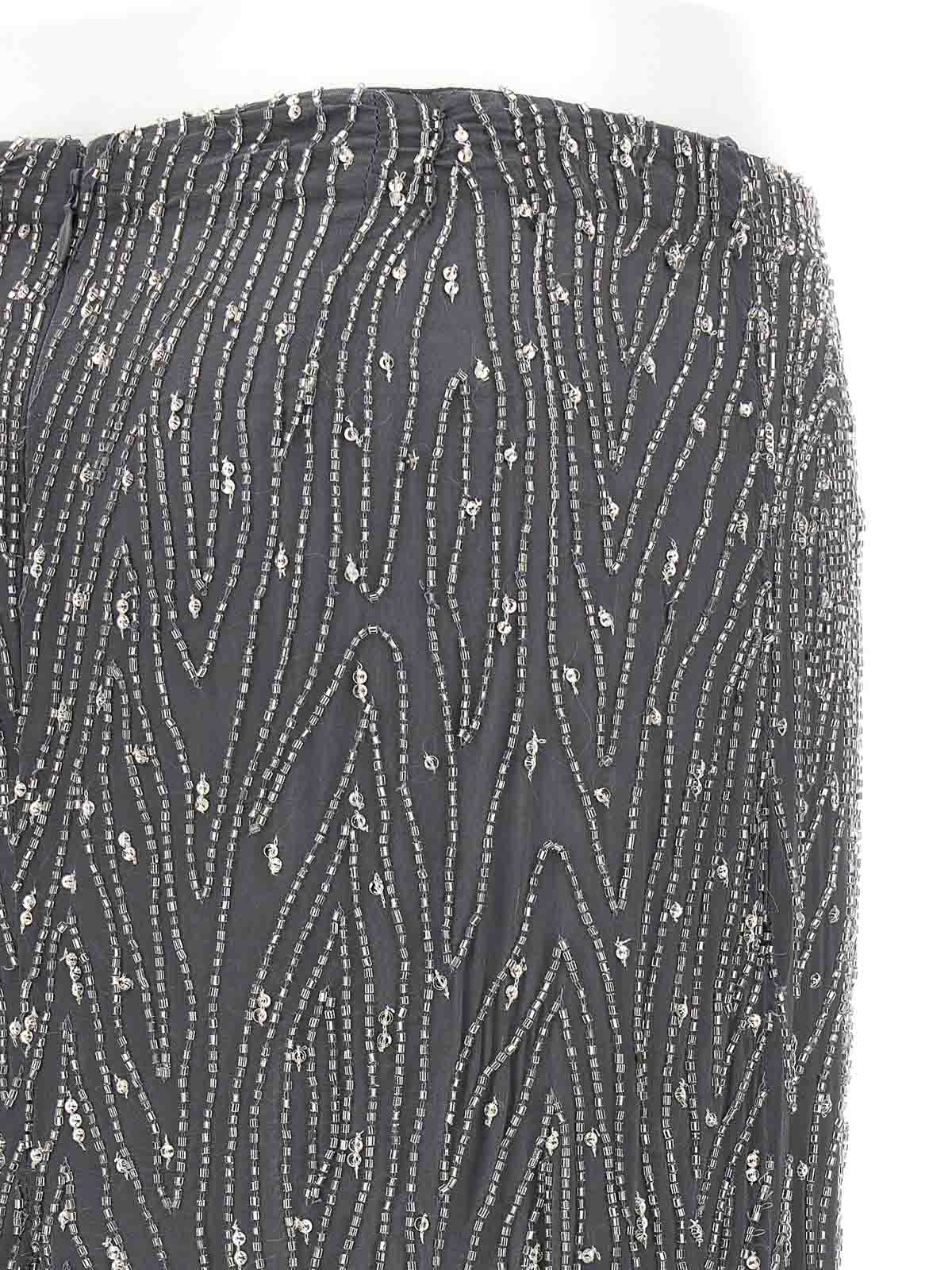 Shop P.a.r.o.s.h Beads And Sequins Skirt In Grey