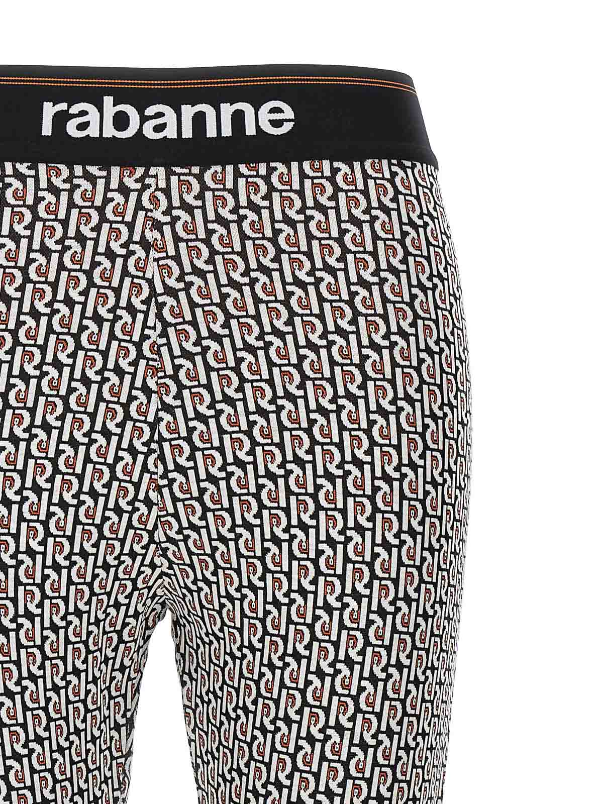 Shop Rabanne Stretch Leggings Monogram Elastic Waistband In Multicolour
