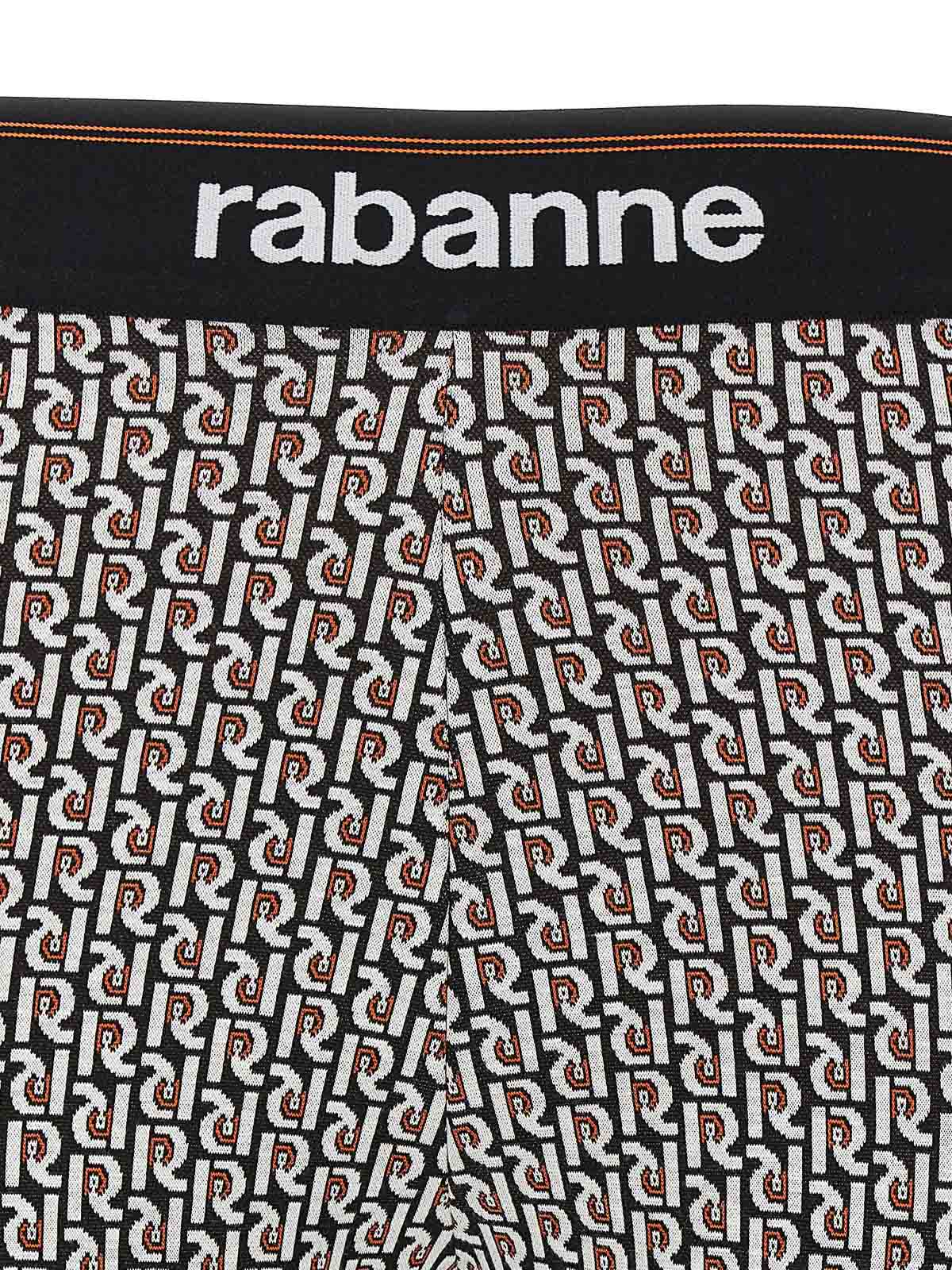 Shop Rabanne Stretch Leggings Monogram Elastic Waistband In Multicolour