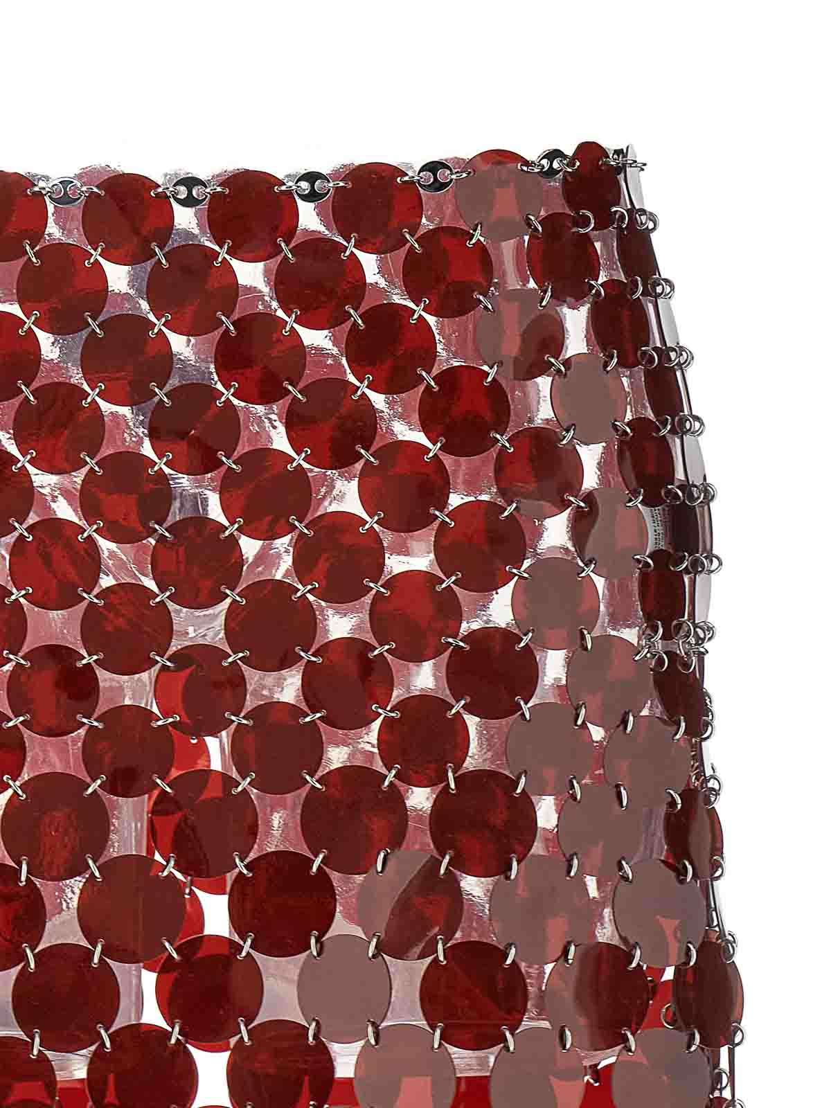 Shop Paco Rabanne Plastic Sequin Skirt In Red