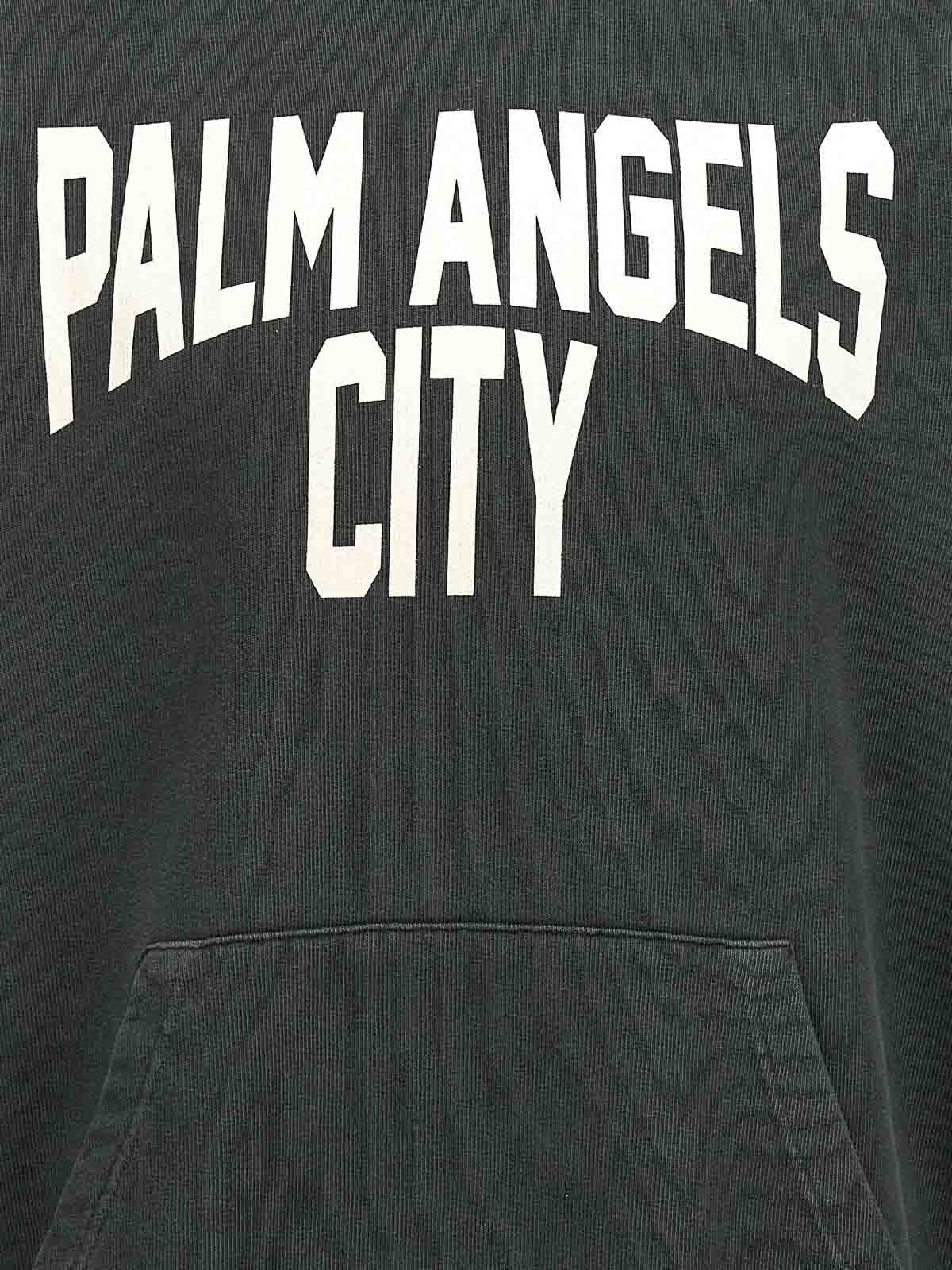 Shop Palm Angels Pa City Hoodie In Grey