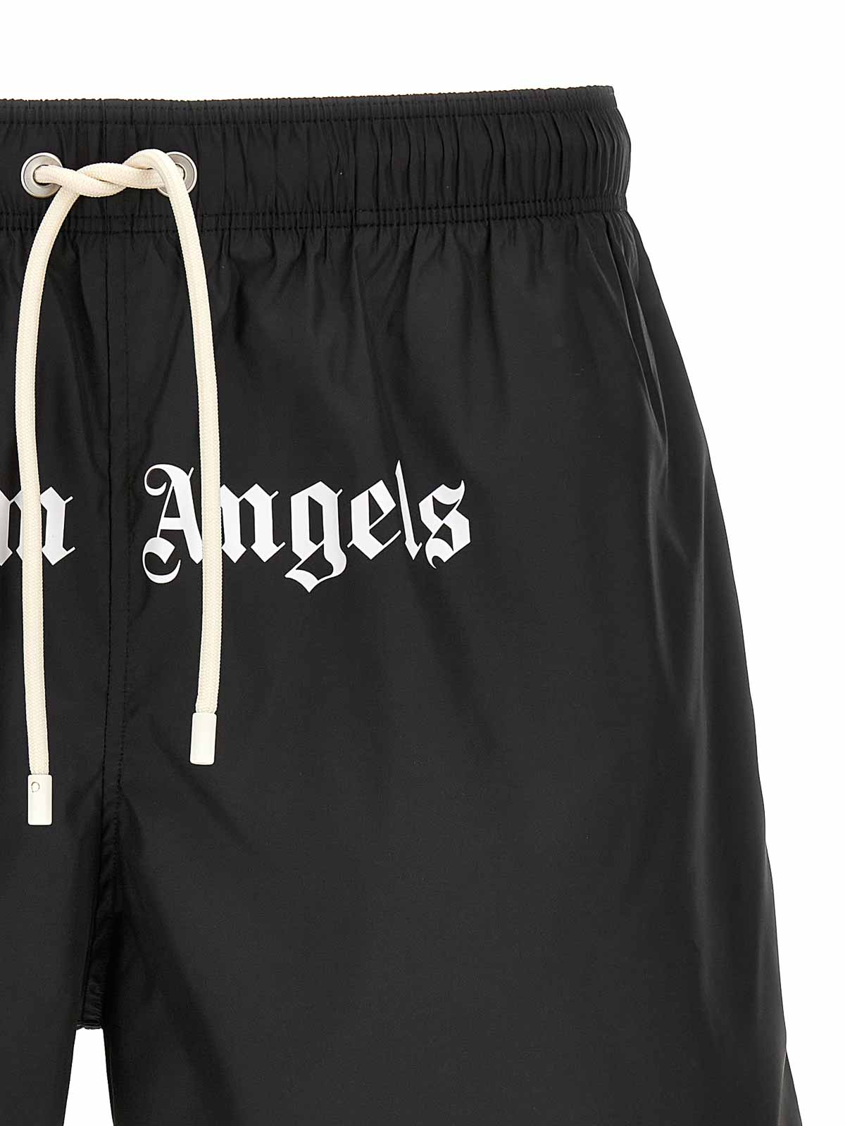 Shop Palm Angels Classic Logo Swimsuit In White