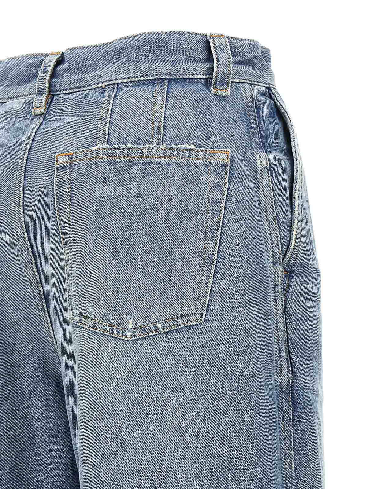 Shop Palm Angels Washed Logo Jeans In Light Blue