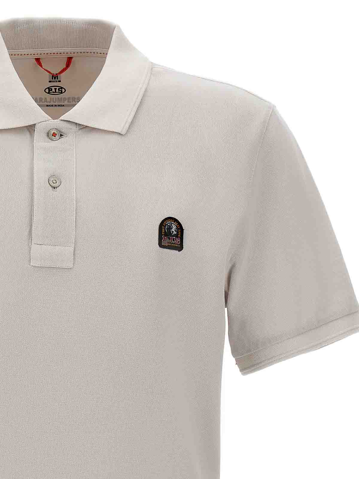 Shop Parajumpers Logo Patch Polo Shirt In Grey