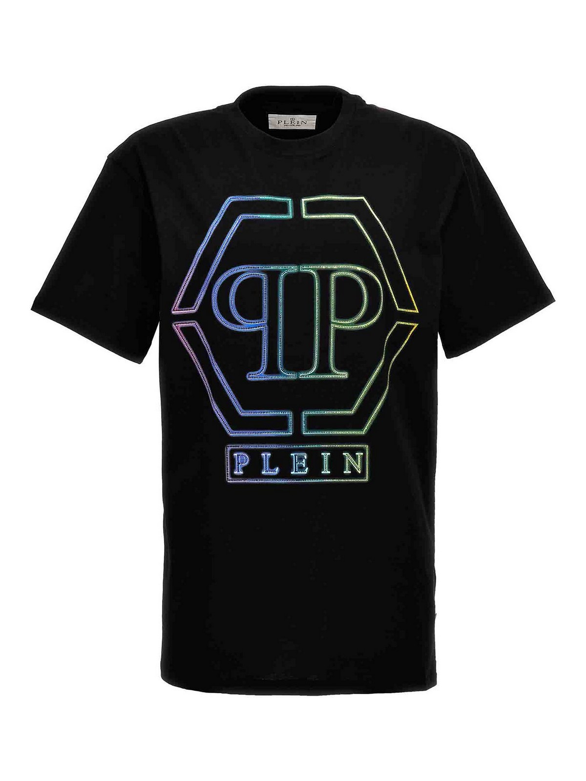 Philipp Plein Rhinestone Logo T-shirt In Black