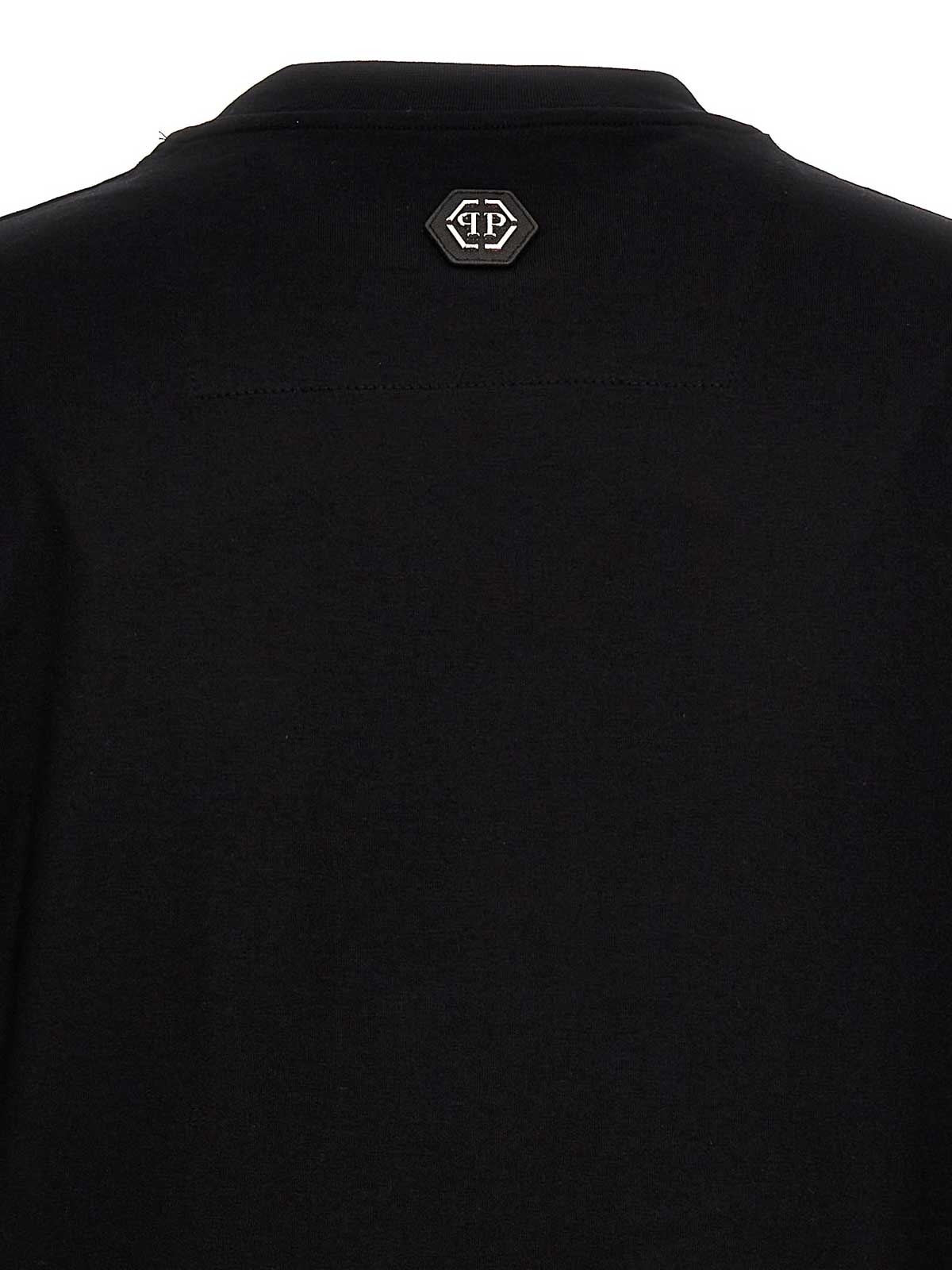 Shop Philipp Plein Rhinestone Logo T-shirt In Black