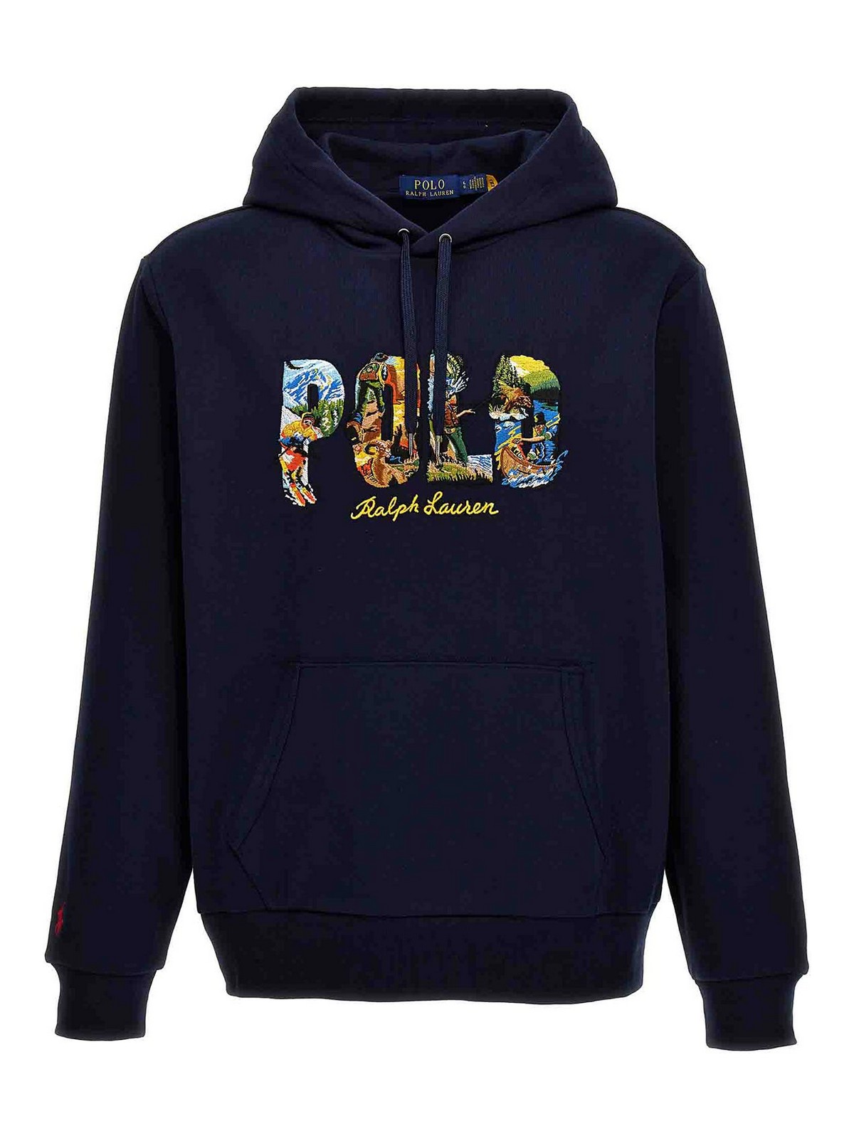 Shop Polo Ralph Lauren Logo Embroidery Hoodie In Blue