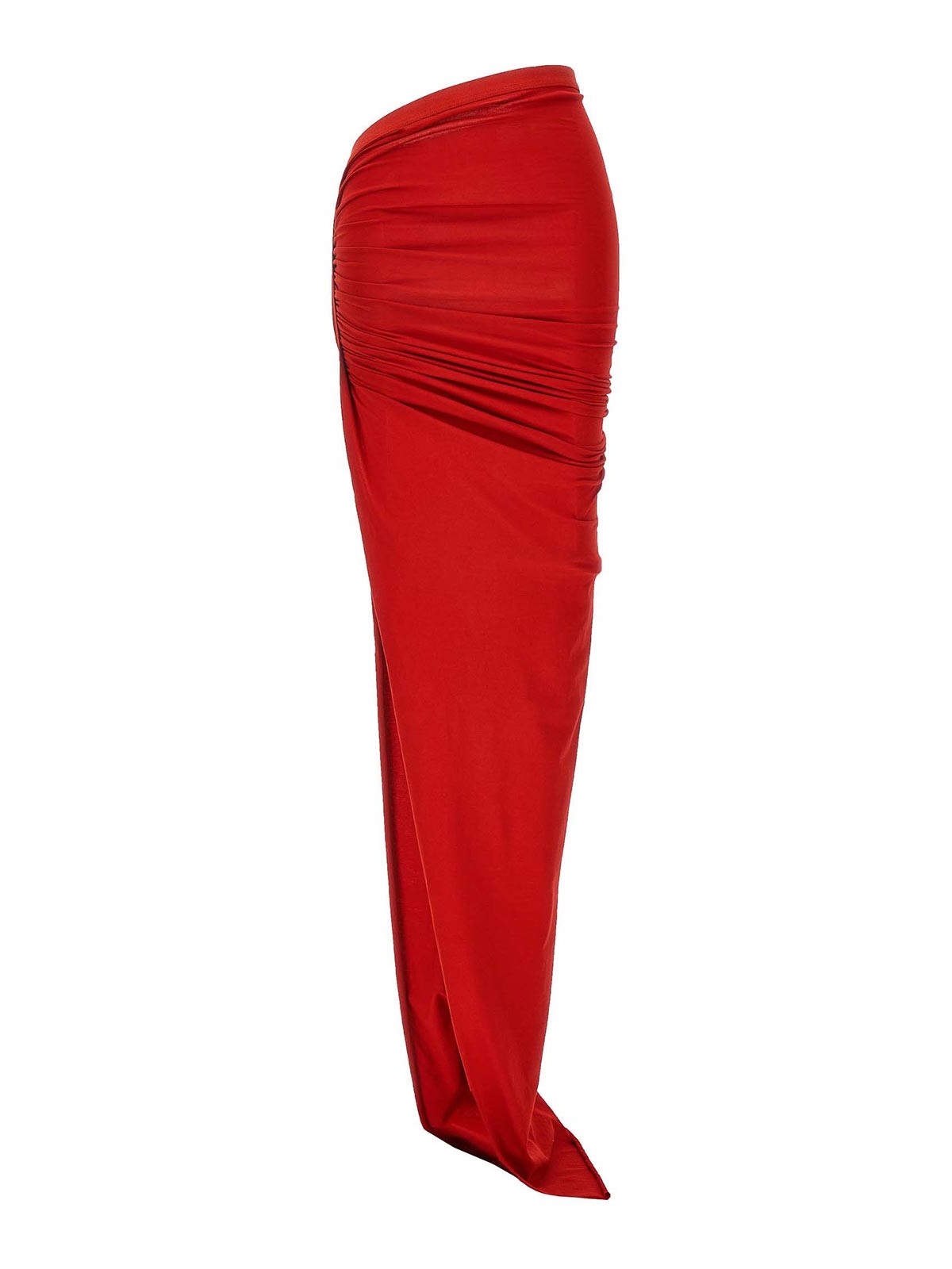 Shop Rick Owens Asymmetrical Edfu Skirt In Red