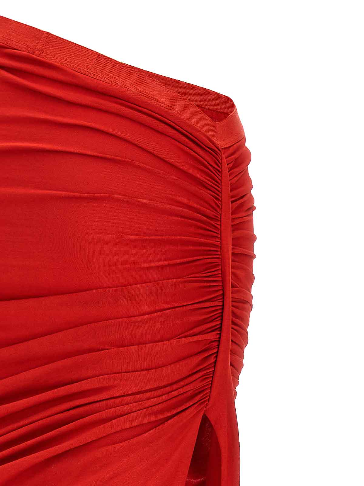 Shop Rick Owens Asymmetrical Edfu Skirt In Red