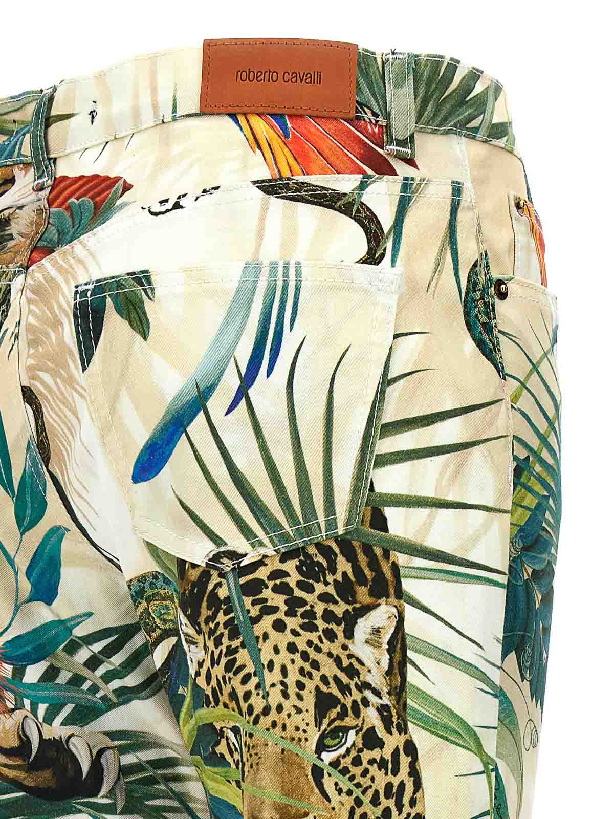 Shop Roberto Cavalli Jungle Jeans In Multicolour