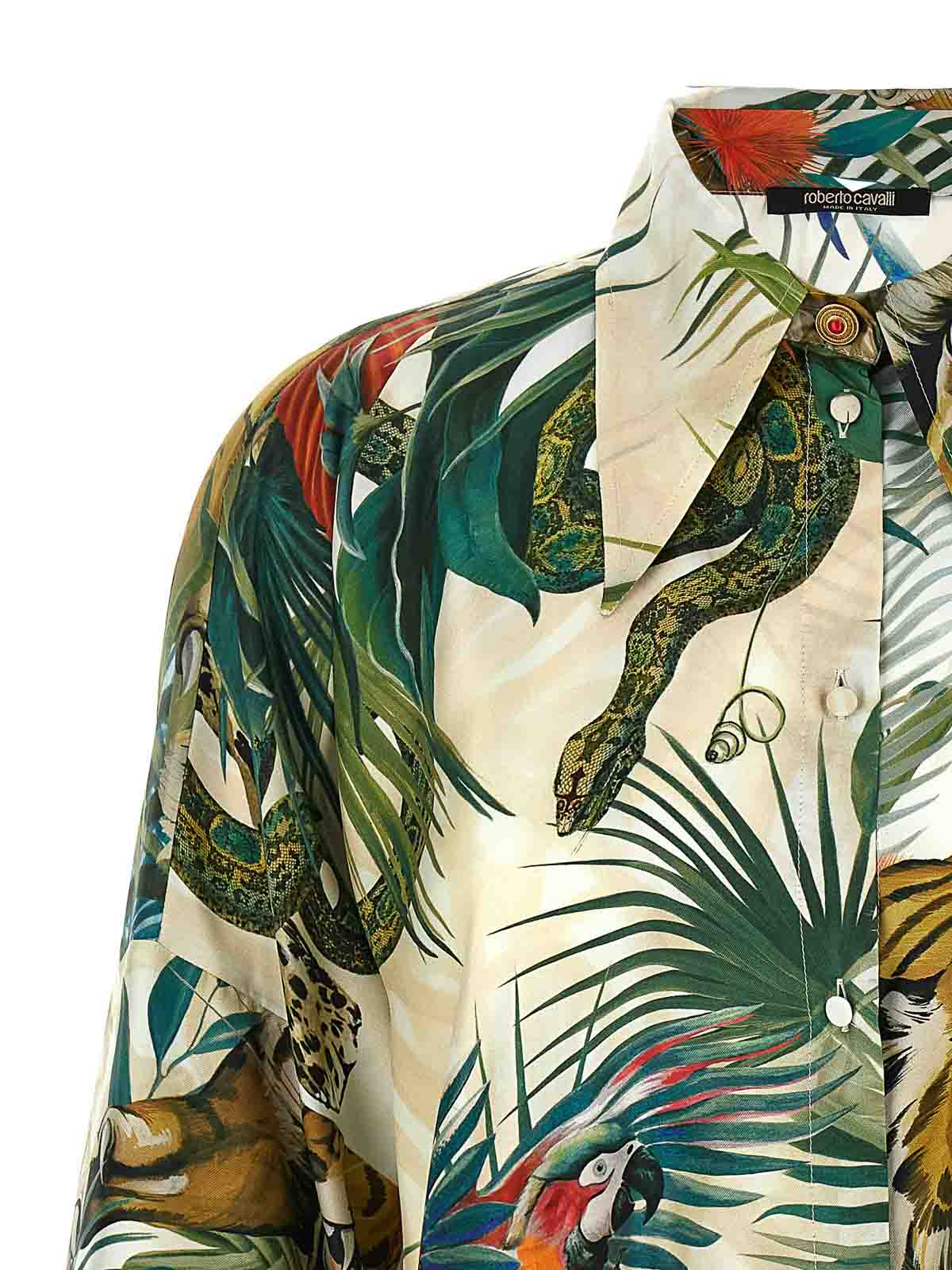 Shop Roberto Cavalli Jungle Shirt In Multicolour