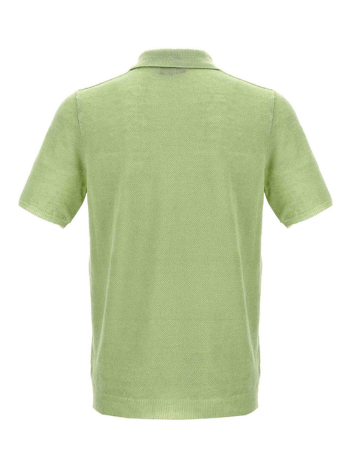 Shop Roberto Collina Linen Piquet Polo Shirt In Green