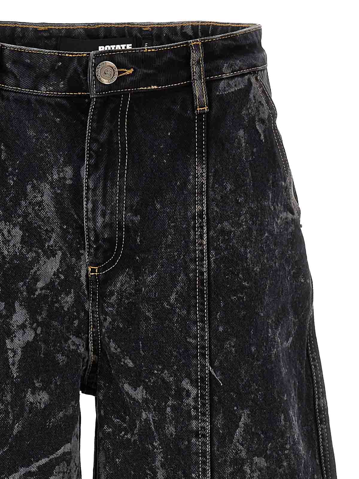 Shop Rotate Birger Christensen Washed Twill Wide Jeans In Black
