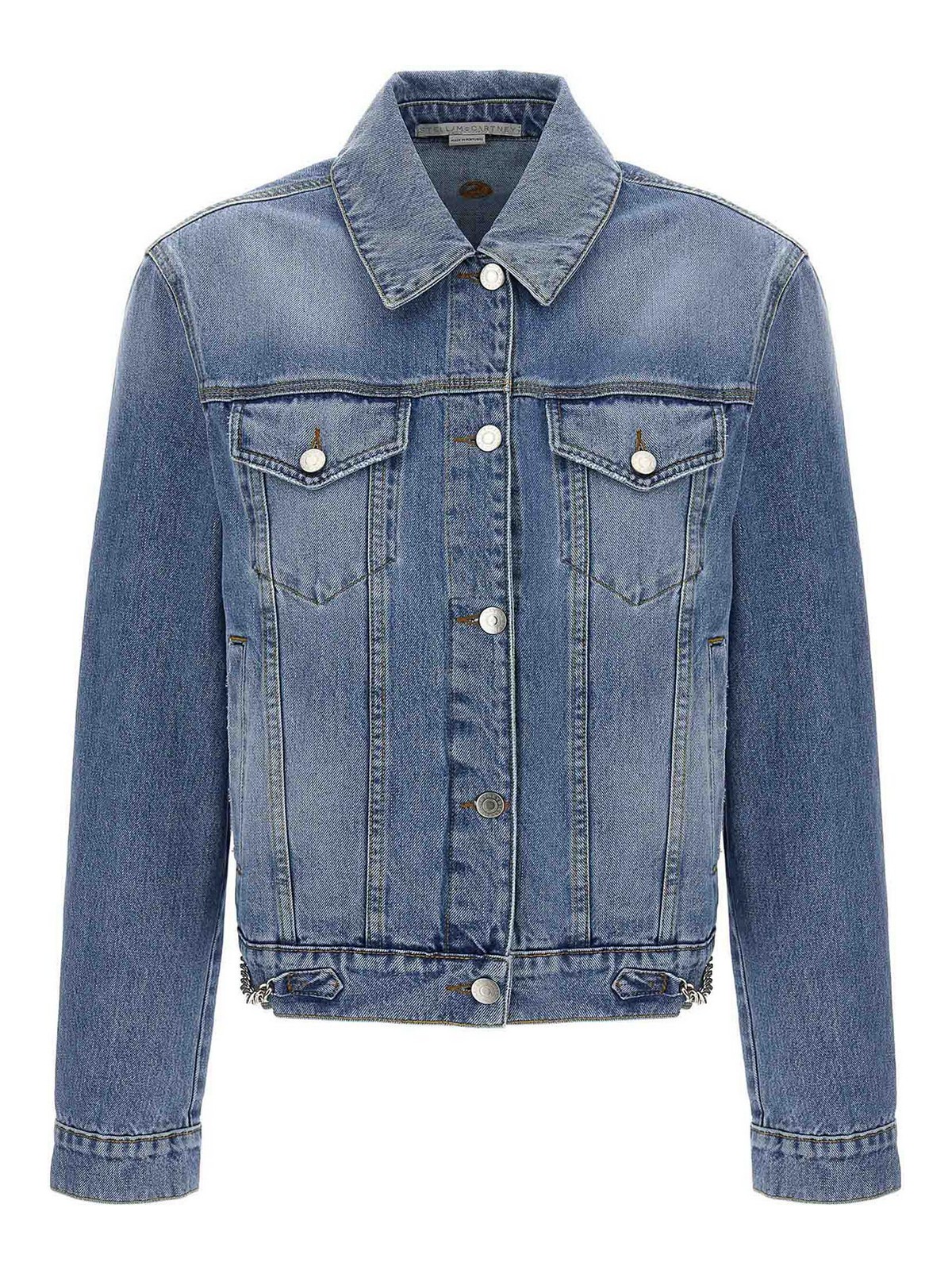 Shop Stella Mccartney Iconic Falabella Jacket In Light Blue