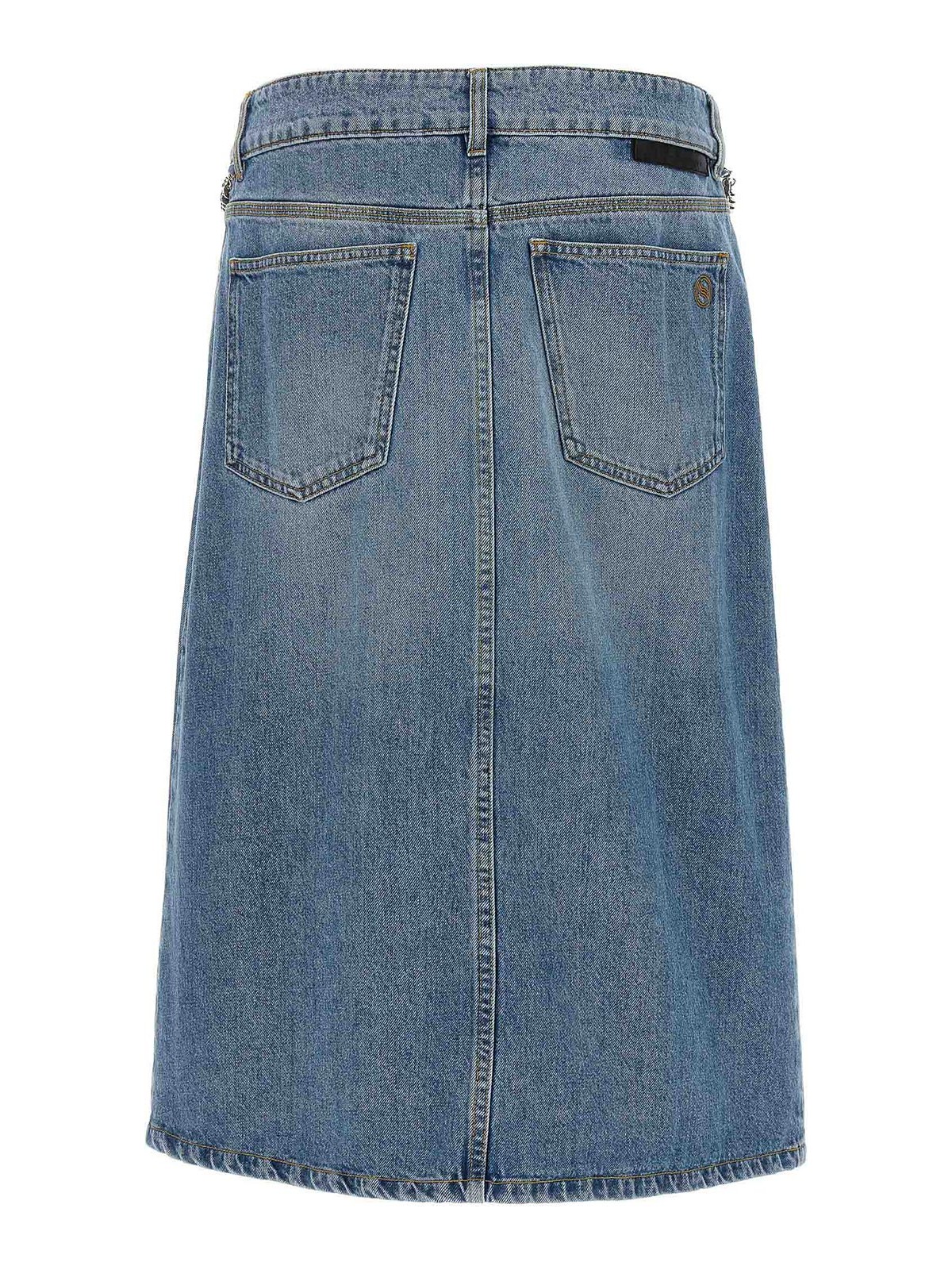Shop Stella Mccartney Falabella Skirt In Light Blue