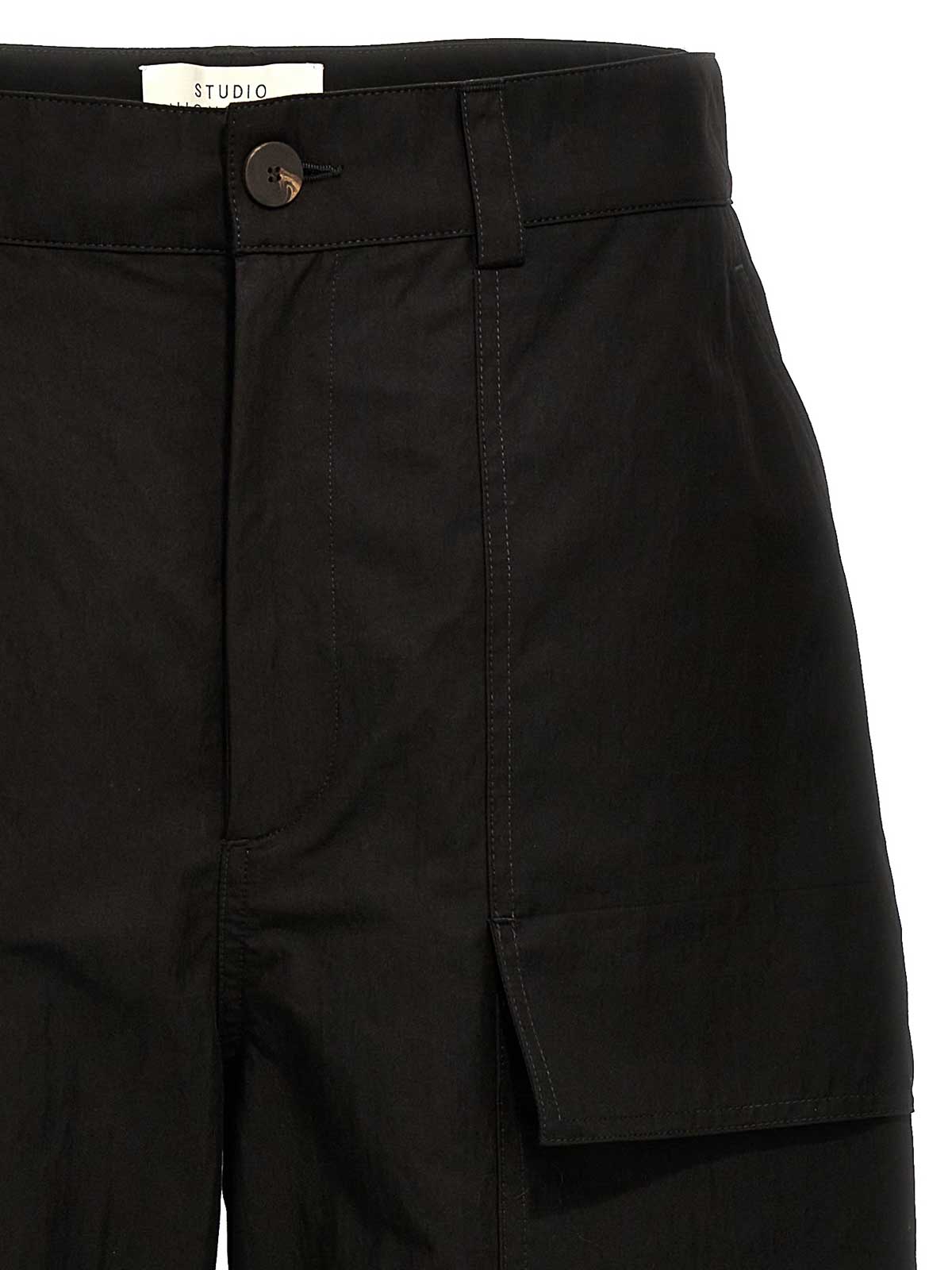 Shop Studio Nicholson Howse Pants Carrot Leg Pockets In Black
