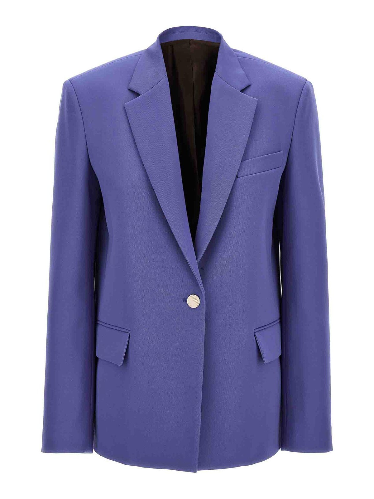 Shop Attico Glen Blazer Peak Lapels Flap In Purple