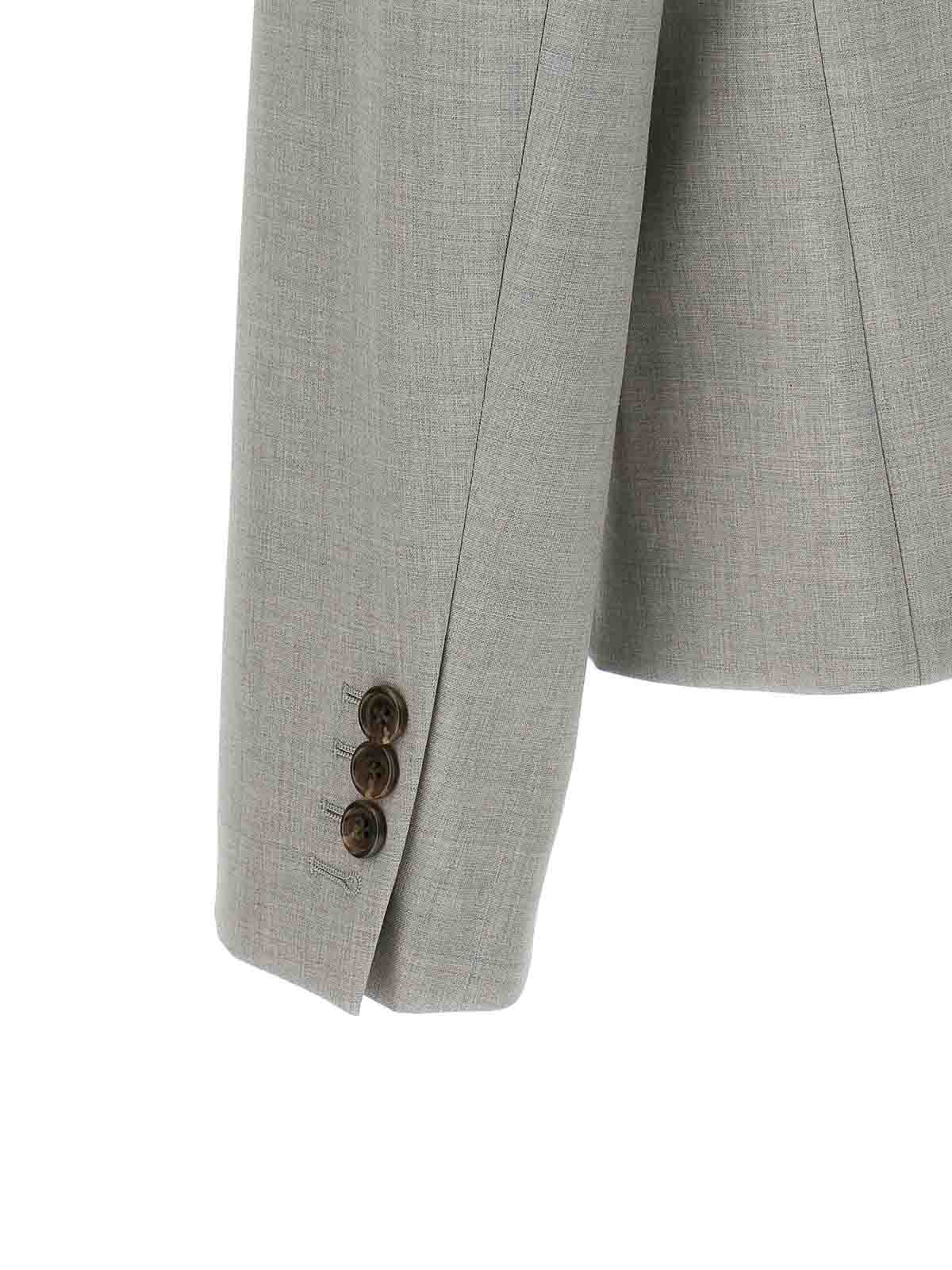 Shop Theory Double-breasted Blazer In Grey