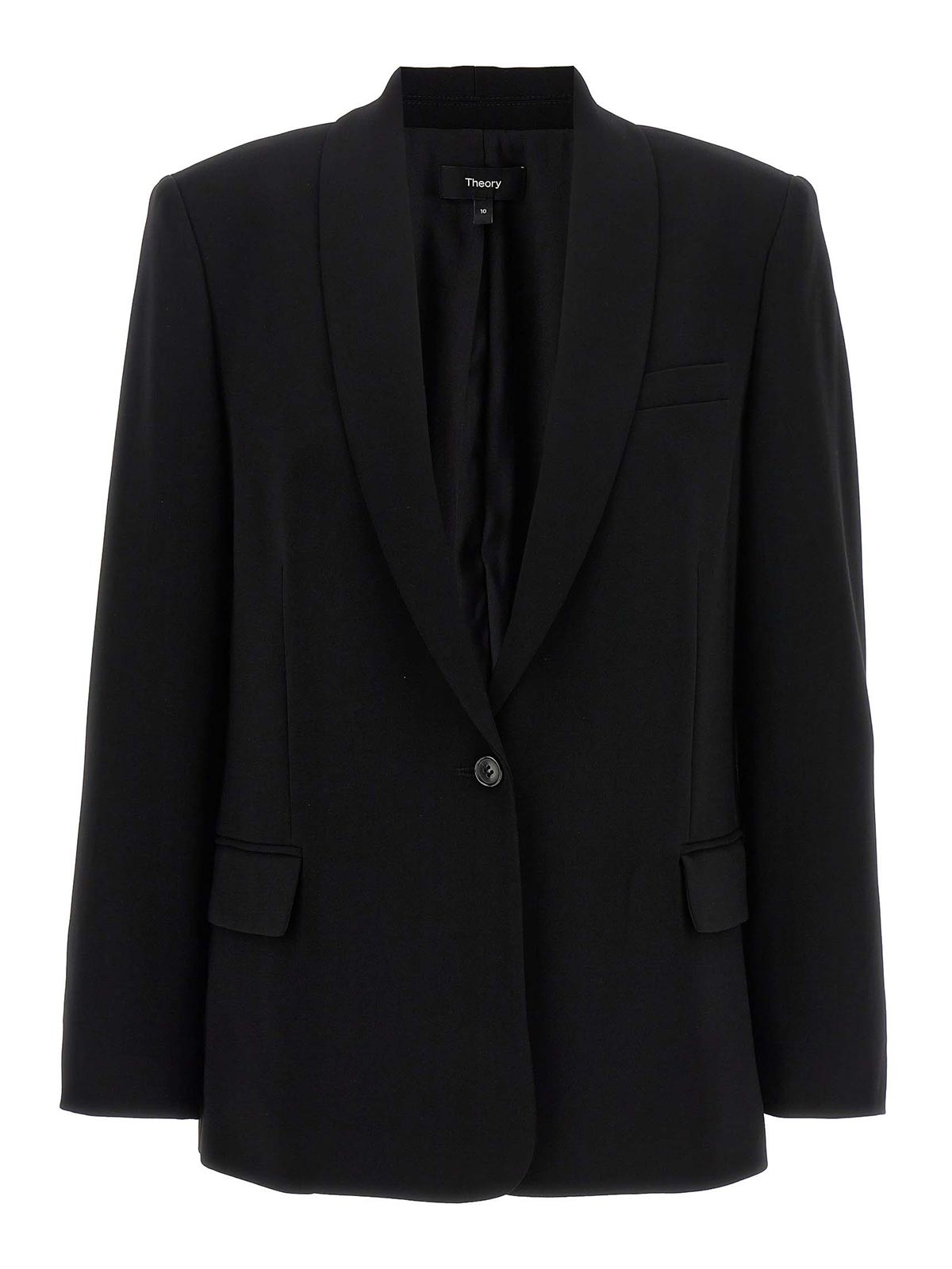 Theory Single-breasted Blazer In Black