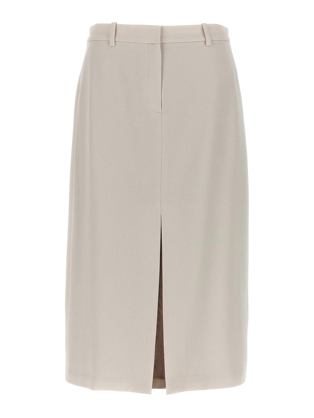 Shop Theory Midi Skirt Technical Slit In Beige